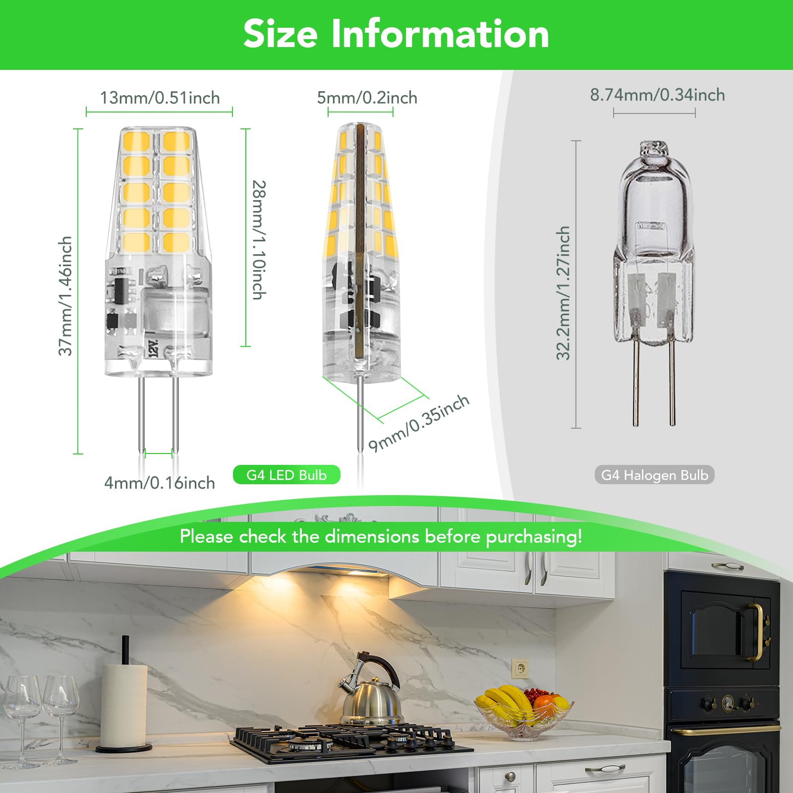 Bubo 10 Pack G4 Led Bulb 2W Equivalent 30W 3000K Warm White 250 Lumens 360Beam Angle, T3 Halogen Bulb Replacement Landscape Bulb