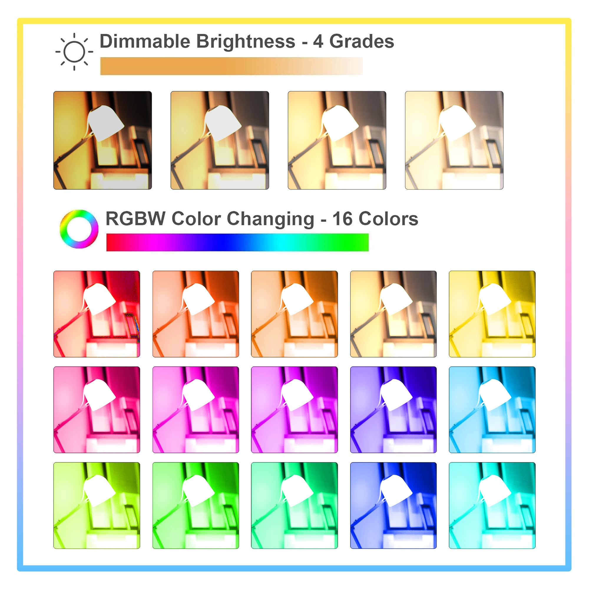 Droiee Dimmable E26 Warm Led Light Bulb, 6W Rgbw Color 500Lm With 16 Color Changing Modes For Christmas, Party Etc With Remote C