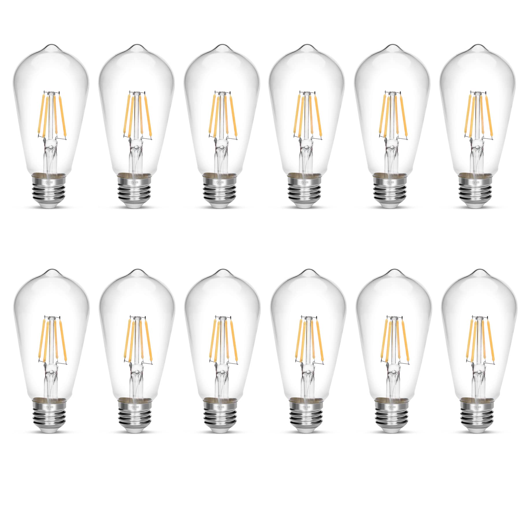 NOTOC LED Edison Bulb,Antique 40W Vintage Edison Bulb,E26 Light Bulb Non Dimmable Led Bulb 450 Lumens Daylight 4000K,Pack of 12