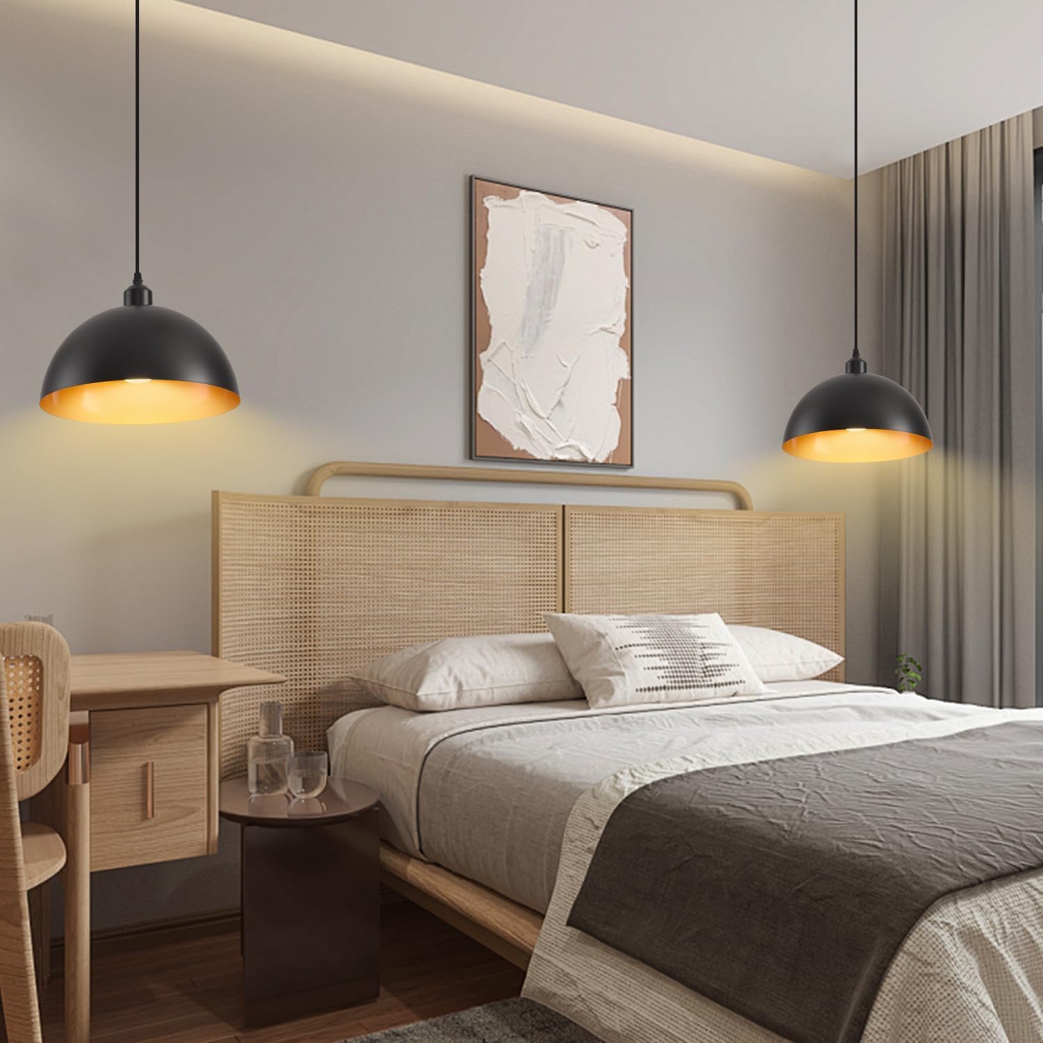 Kenmi Modern Kitchen Island Lights Fixtures Ceiling Hanging Dining Room Living Room,Farmhouse Pendant Lighting,Chandelier Indust