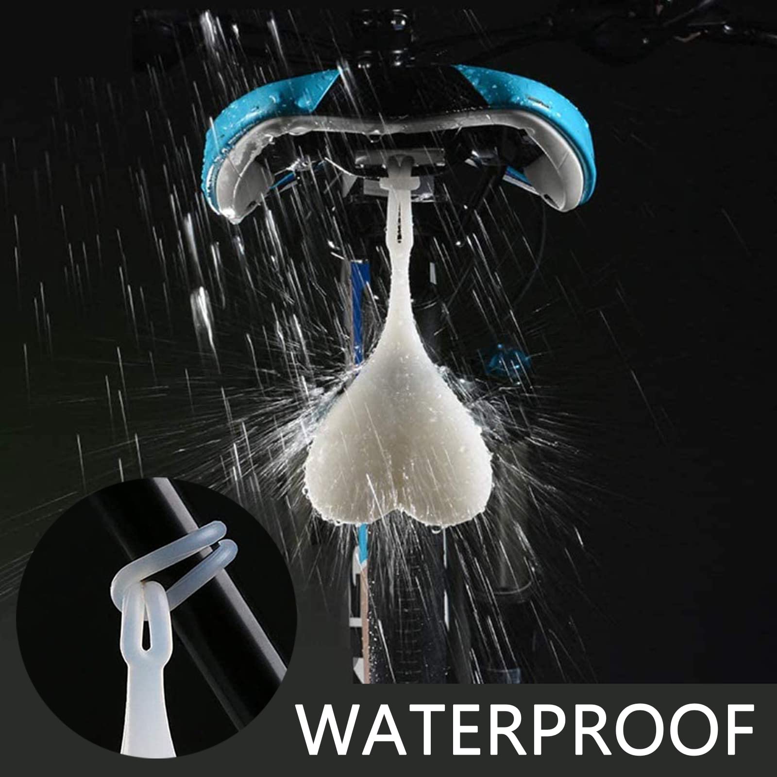 Yuerwover Bike Balls Tail Light Silicone Cycling Creative Night Essential Reflectors Waterproof Led Warning Rear Light Heart Shaped Bicycle Seat Back Egg Lamp For Truck(Colorful)