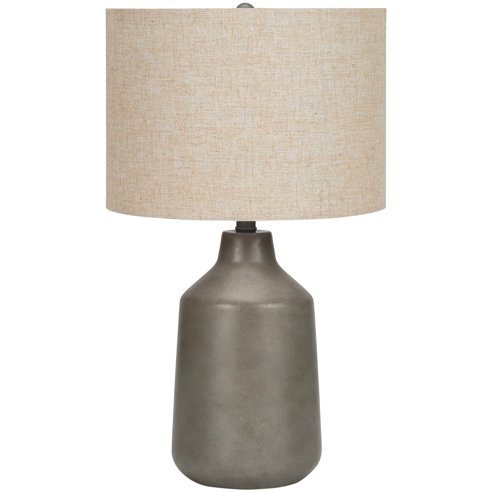 Monarch Specialties I 9703 Lightingtable Lamp, Grey Concrete, Beige Shade, Contemporary