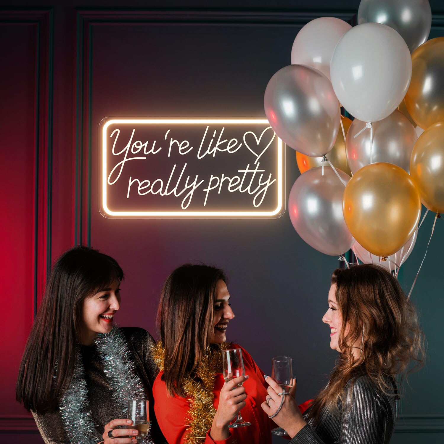 welltodo Neon Sign, Youre Like Really Pretty, Warm White LED Light, 15.95W×8.75H inches, Acrylic Wall Decor for Bedroom