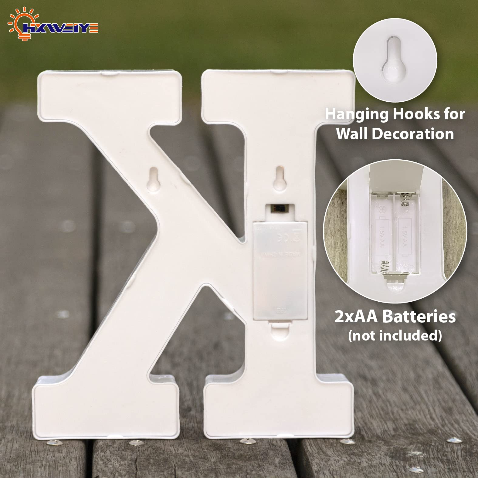 HXWEIYE LED Marquee Letters Sign, 26 Alphabet & 10 Numbers, Warm White-K, Battery Powered for Party & Christmas Decor