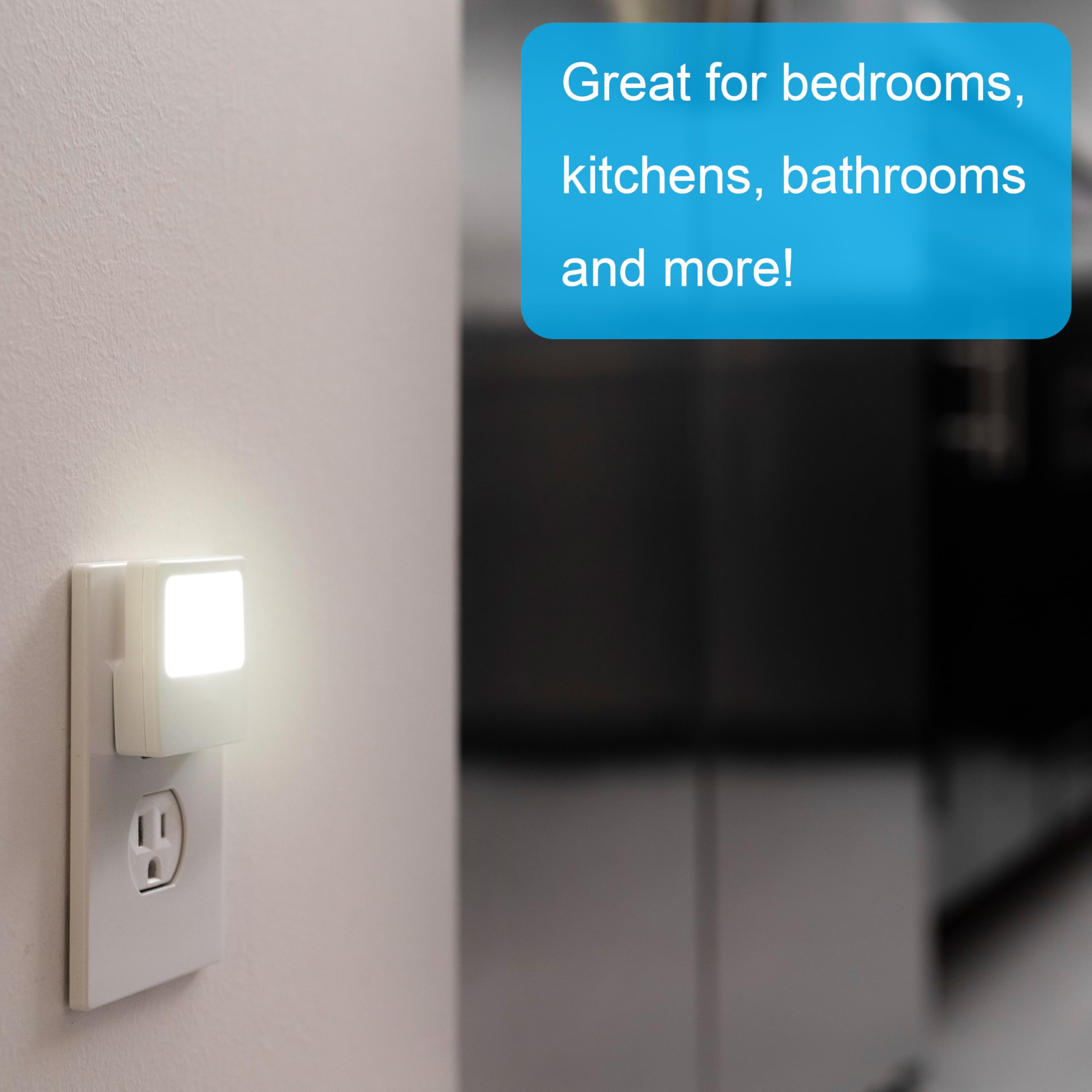 GE Always-On LED Night Light, Compact Soft Glow, UL-Listed, 2 Pack, White, Model 11311, Ideal for Bedroom, Nursery, Bathroom, Hallway