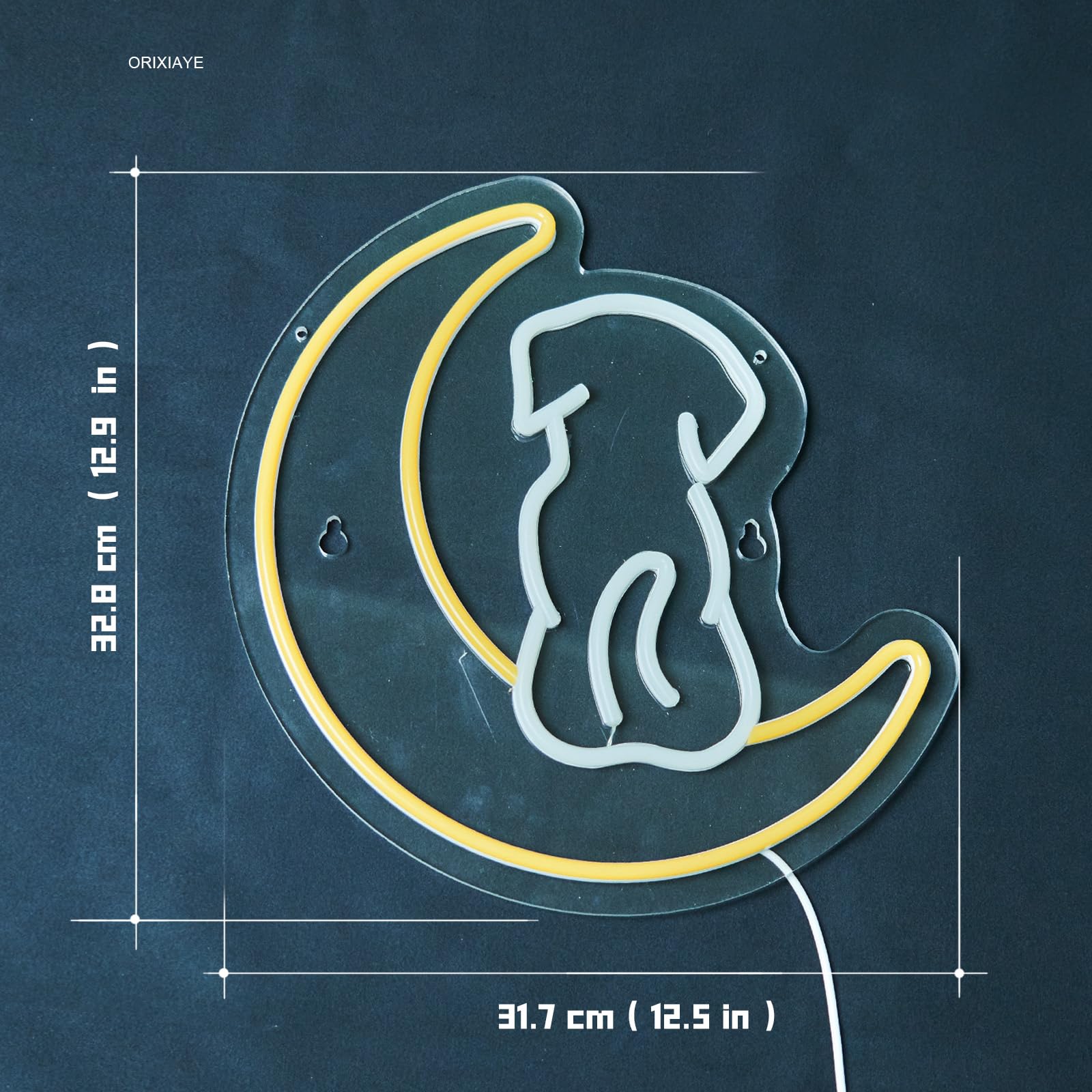 Dog Neon Sign Moon LED Lights for Wall Decor Teen Room Decor Gifts for Birthday Kids Room Art Decor Boys Room Decor Playroom Dec