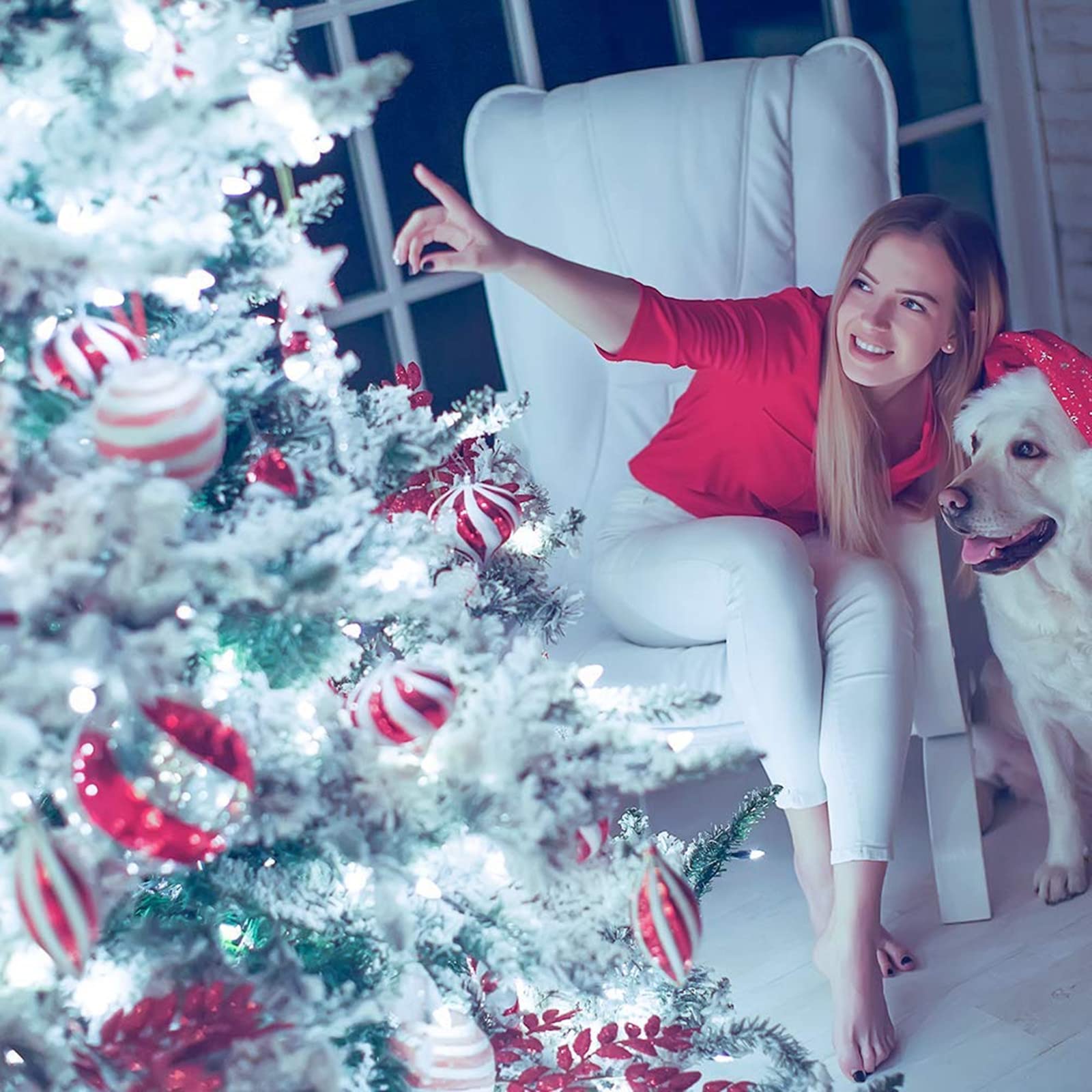 Milexing Christmas Lights, Snowflake String Lights 19.6 Ft 40 Led Fairy Lights Battery Operated Waterproof For Xmas Garden Patio Bedroom Party Decor Indoor Outdoor Celebration Lighting