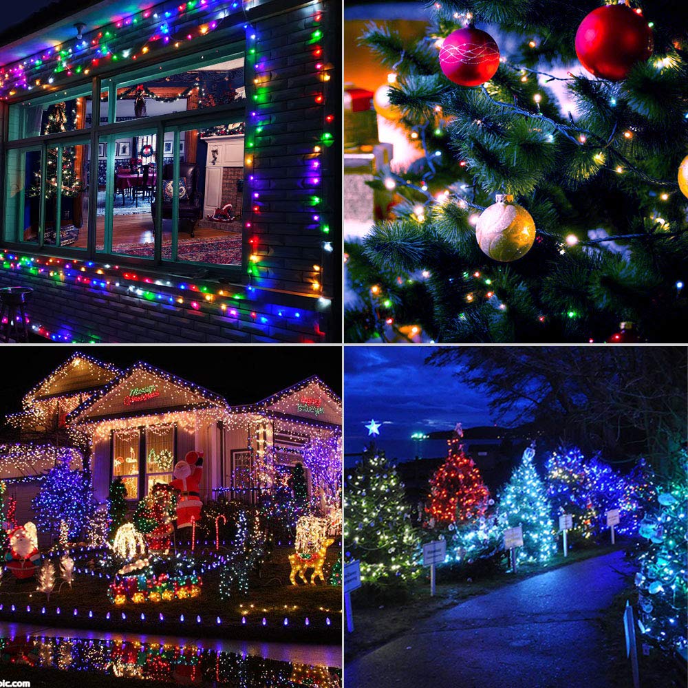 XTF2015 Christmas String Lights, 105ft 300 LED, 8 Modes, UL Certified, Multicolor, Indoor/Outdoor, Model QL300AE
