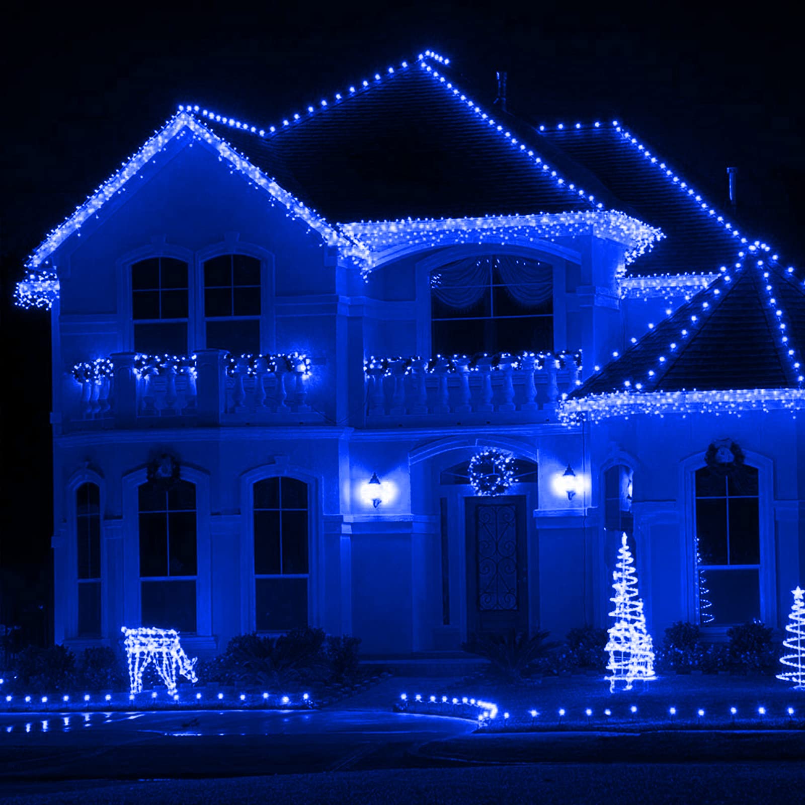 Xtf2015 105Ft 300 Led Christmas String Lights, Blue, Ul Certified, 8 Modes, Indoor/Outdoor, Model Ql300Ae