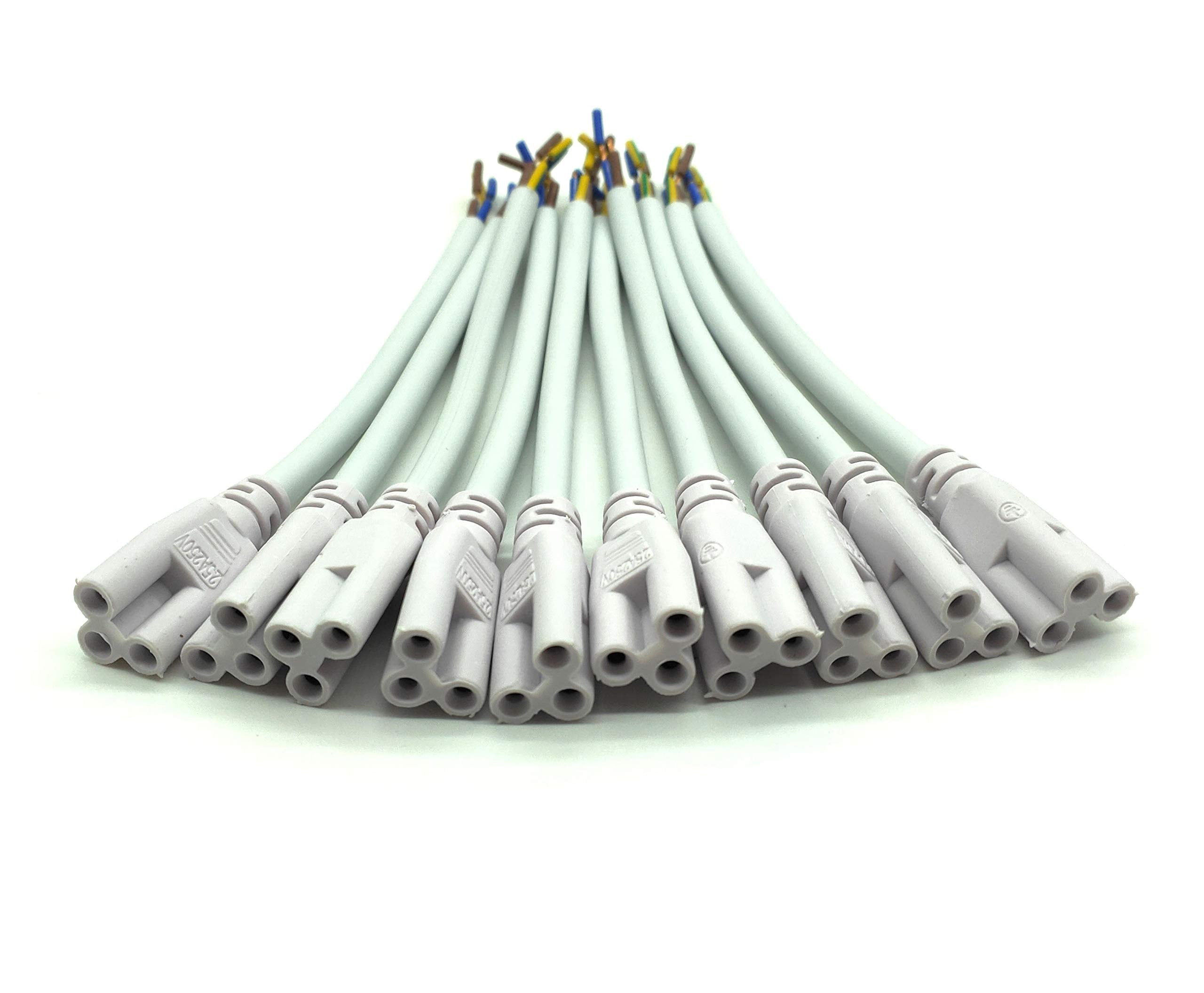 Traovien LED Lamp Connecting Wire, 6 Inch, 10-Pack, Copper, Linkable Cords for Tube Lamp Holder Socket Fittings