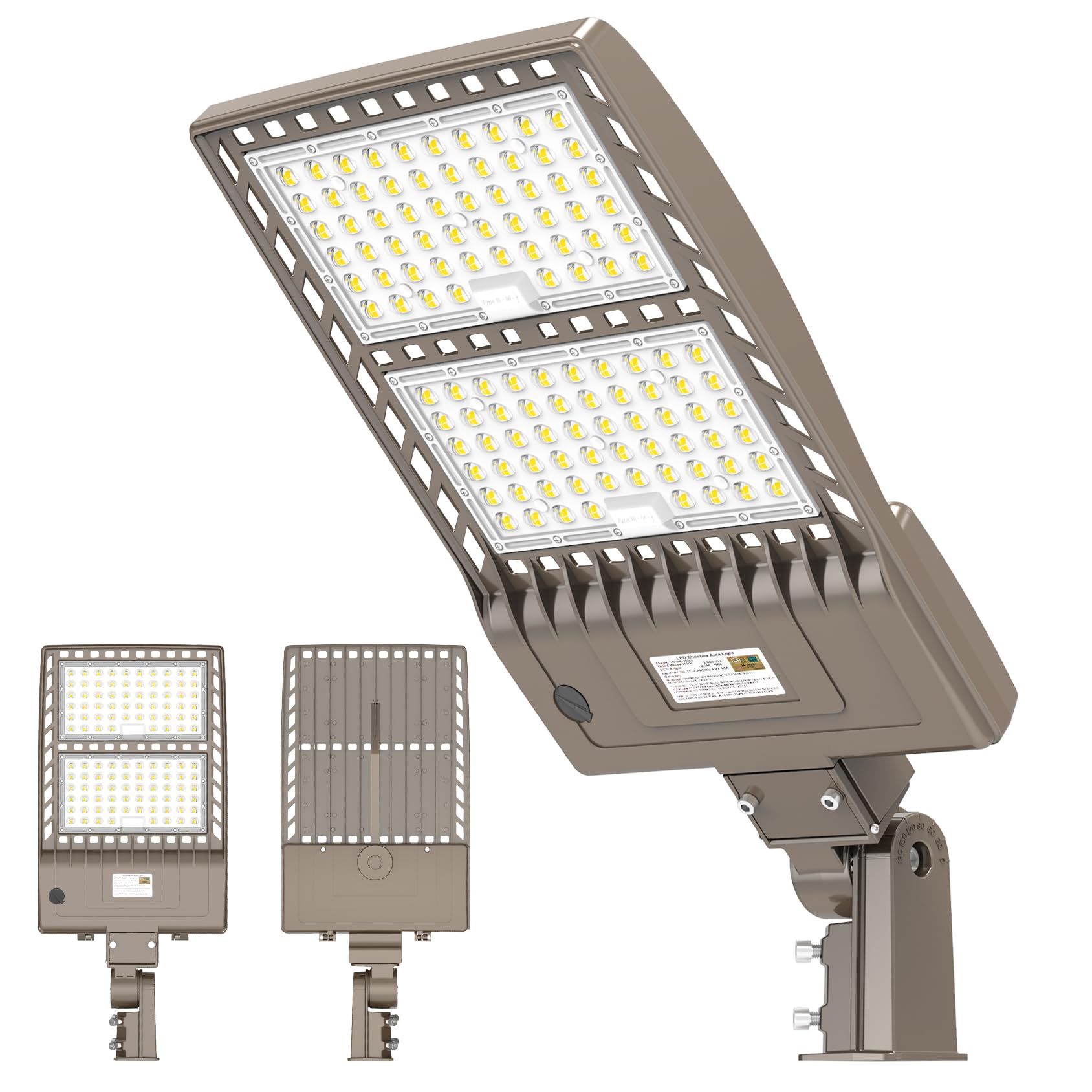 400W LED Parking Lot Light UL Listed 60000LM Outdoor Street Area Lighting with Dusk to Dawn Photocell ETL DLC Listed LED Pole Li