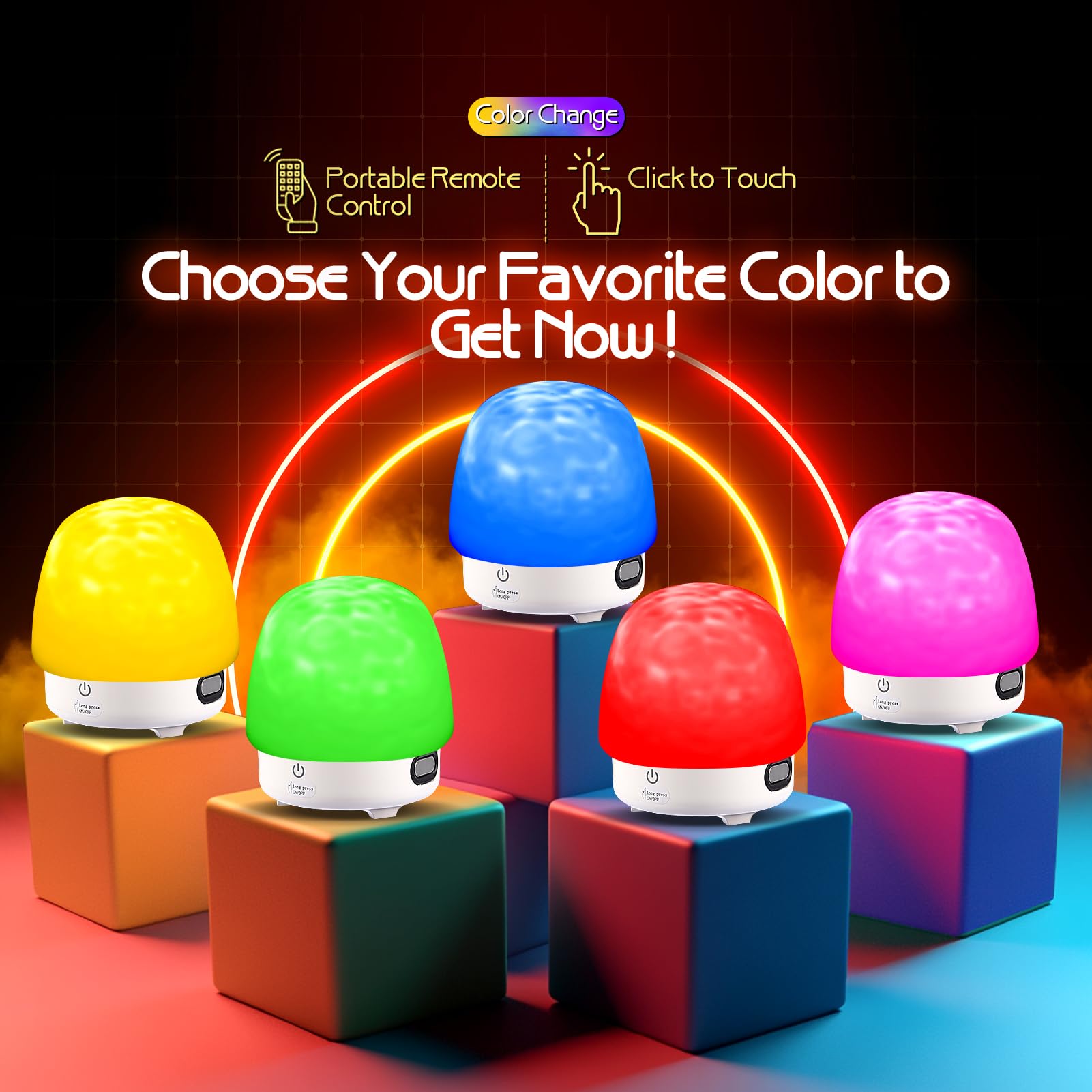 ecstal Luminorthe Cube Lamp with Bluetooth Speaker, 16 Color Projector, Remote Control, White, Model CY-01