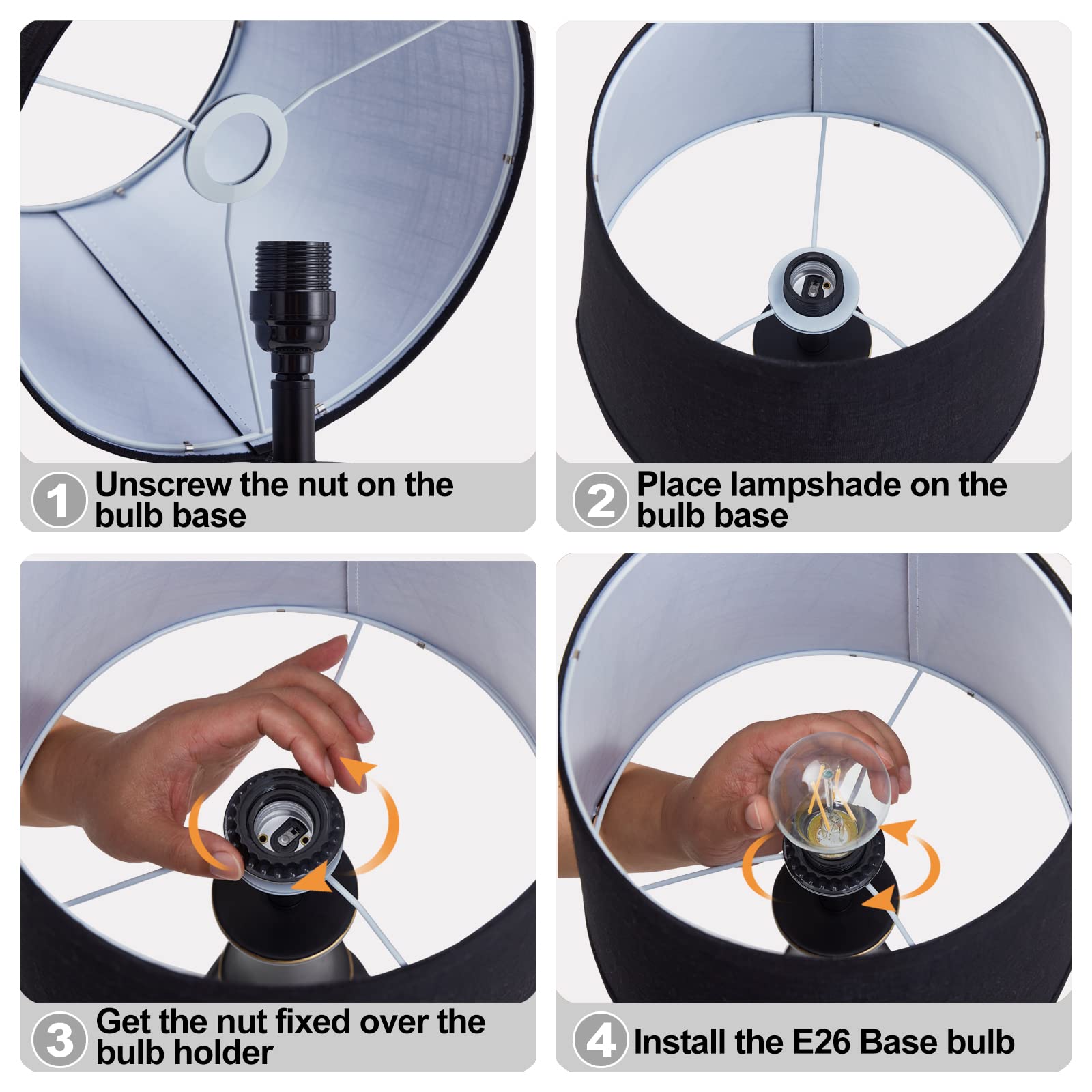 Luvkczc Black Touch Table Lamps Set Of 2, 22 Tall, Usb Charging Ports, Metal, Led Bulb Included