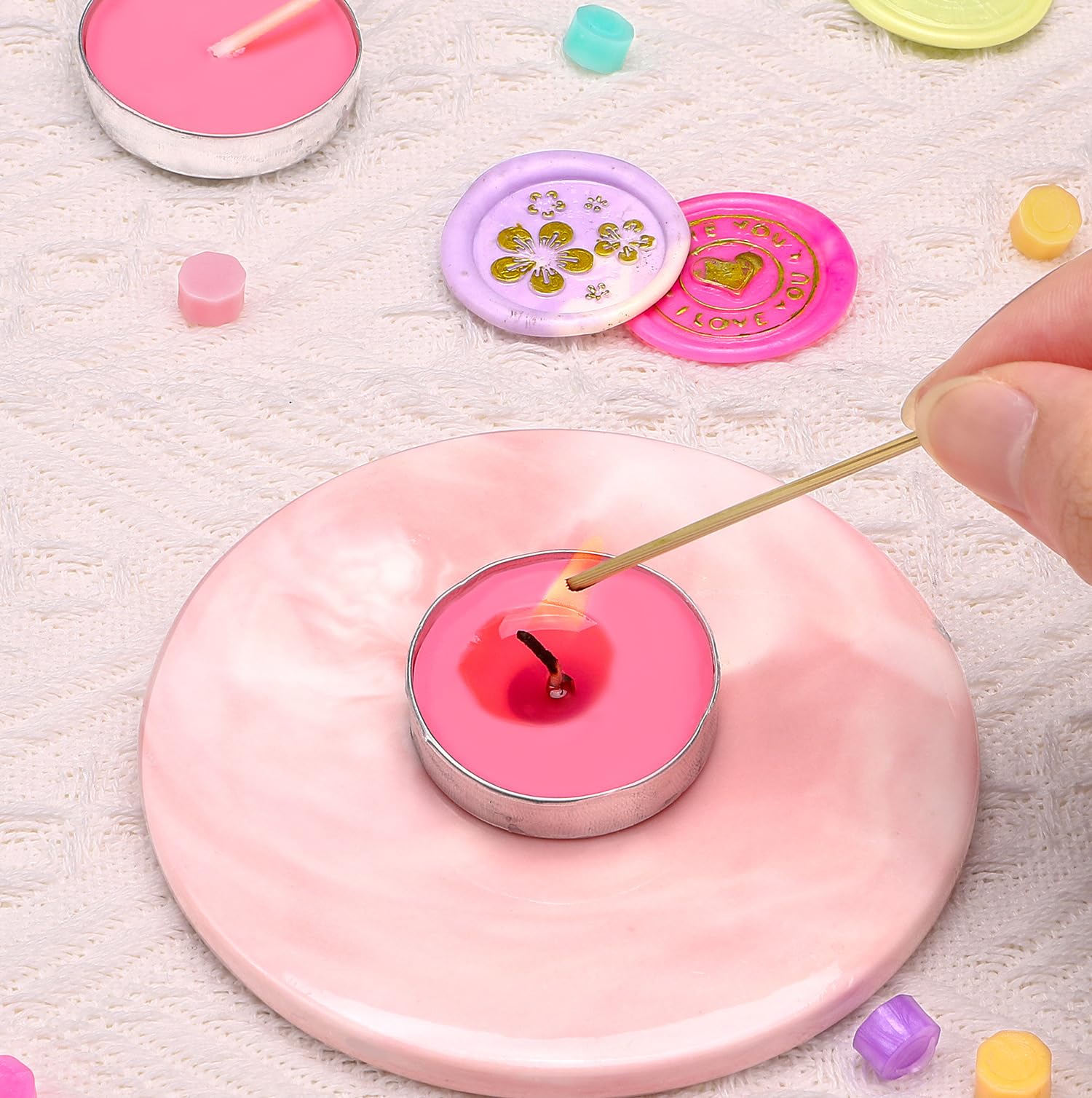 Santiyis Tea Candles 10 Pack Votive Bulk, Pink Paraffin Wax, 1.5-2 Hours Burn Time, Mini For Weddings & Parties, Model Zt-11