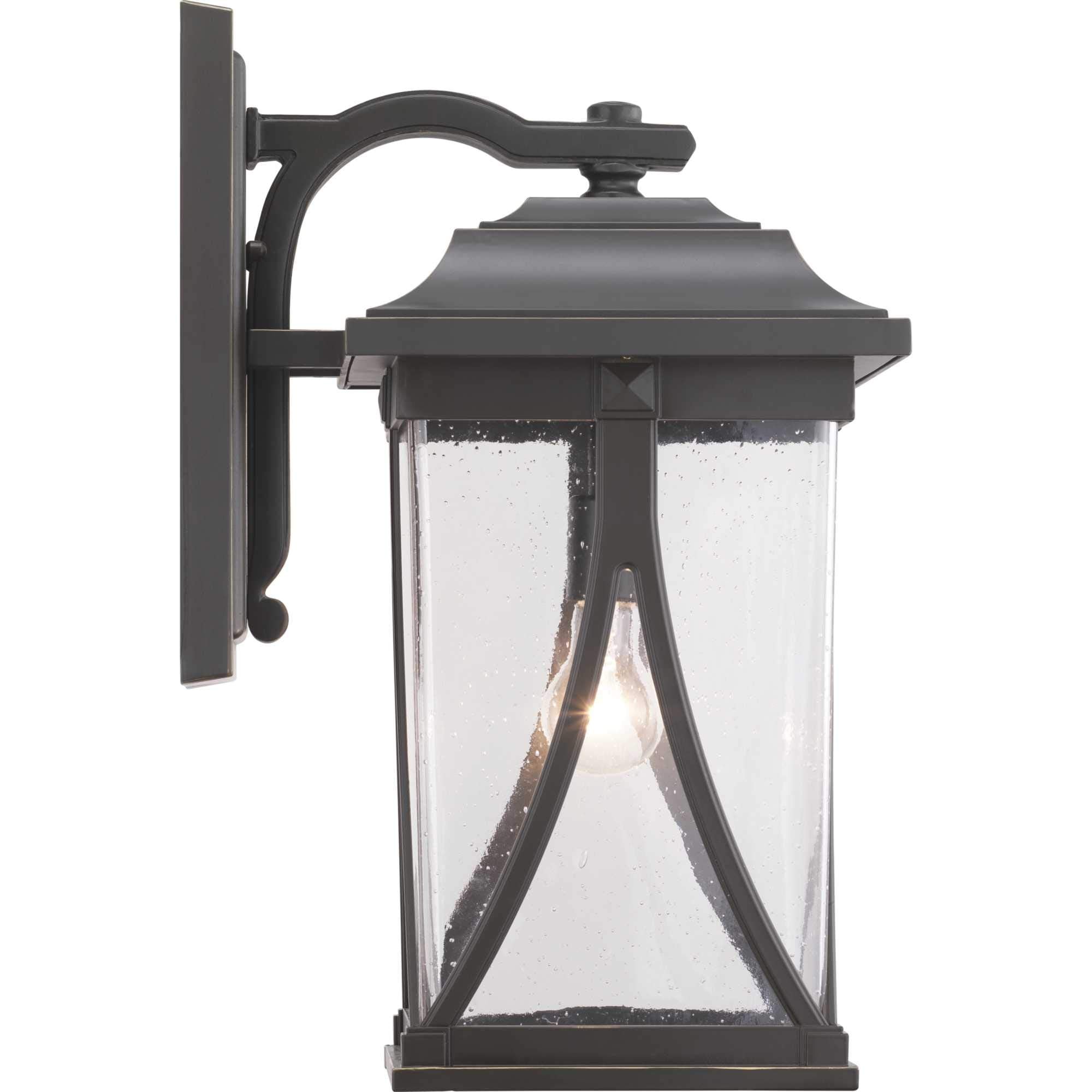 Progress Lighting Abbott Collection 1-Light Outdoor Wall Lantern, Antique Bronze, Aluminum, 20.25x10.38x10.38, Model P560115-020