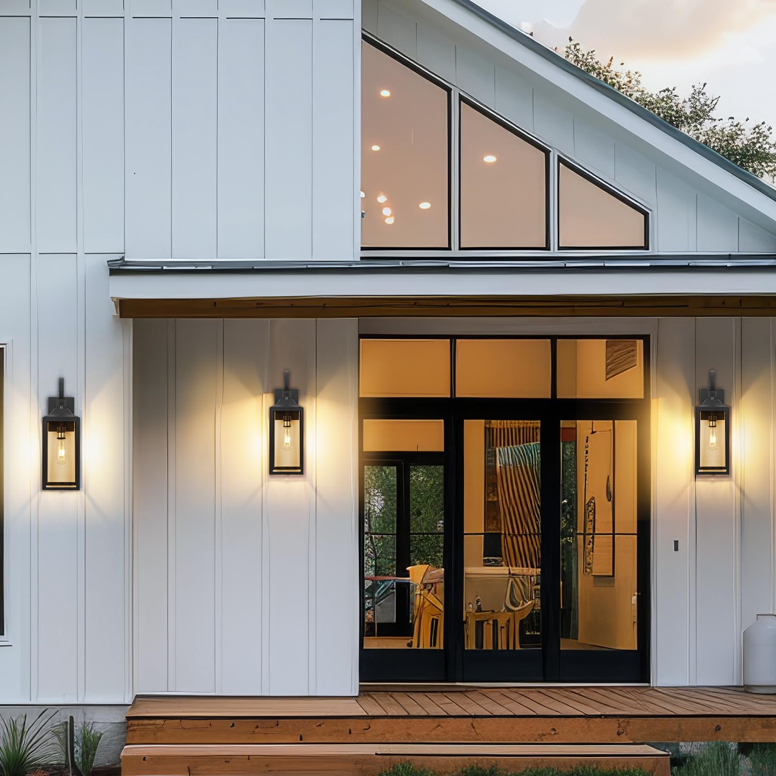 19 Large Outdoor Light Fixture 2 Pack  Porch Lights Sconce Exterior Lighting Fixtures  Black Outside Lights For House Modern Wall Lantern  Anti Rust Outside Coach Lamps For House  Doorway  Garage