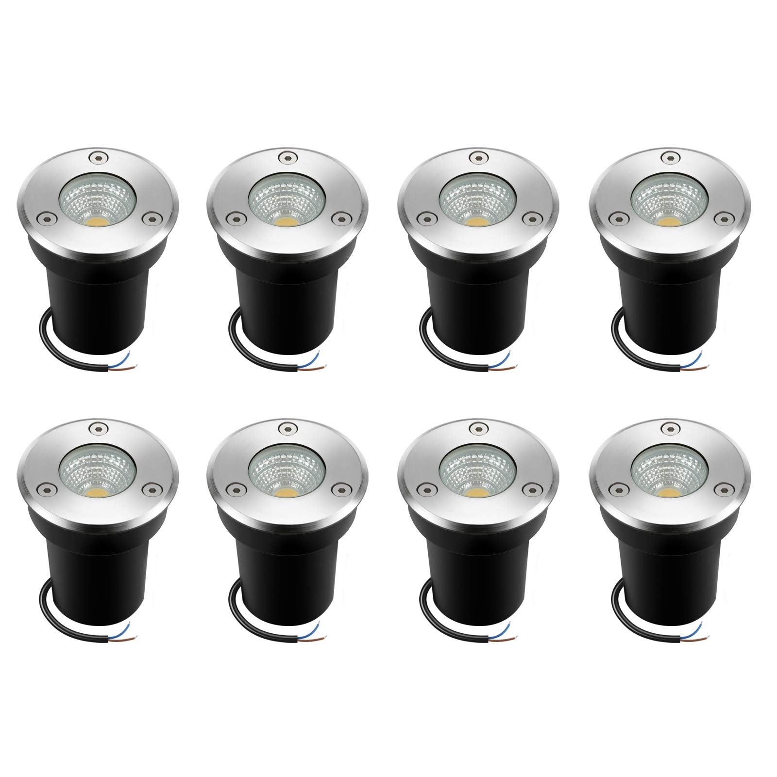 Junview 8-Pack Led Landscape Lights, Ip67 Waterproof, 6W Low Voltage, Warm White Garden Lighting