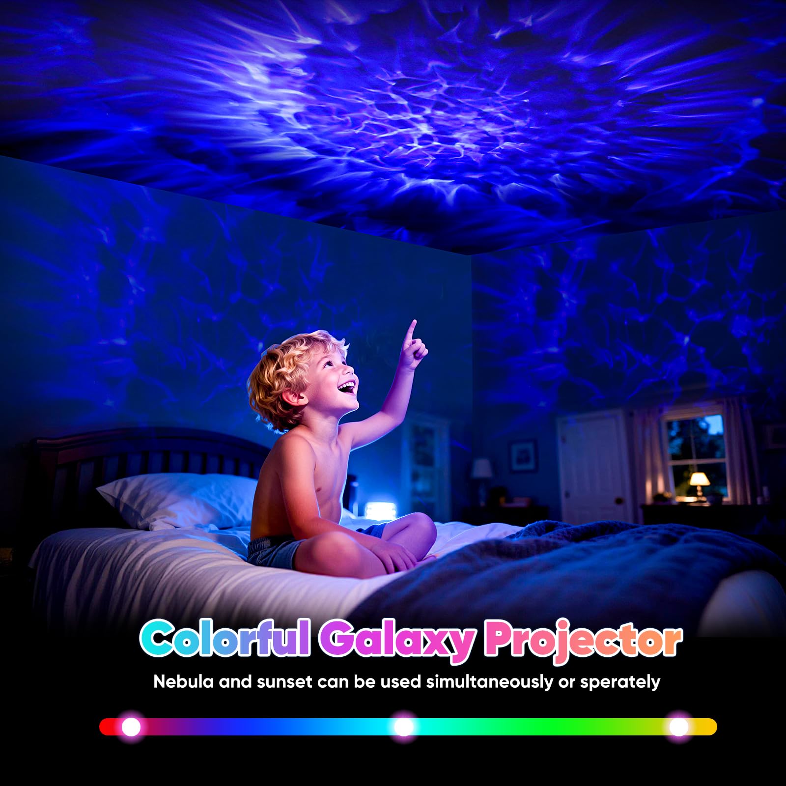 Pedica Galaxy Projector Night Light for Kids, 5x10x3 inches, White, Model RI LO, Cute Room Decor, Perfect Birthday & Christmas Gifts