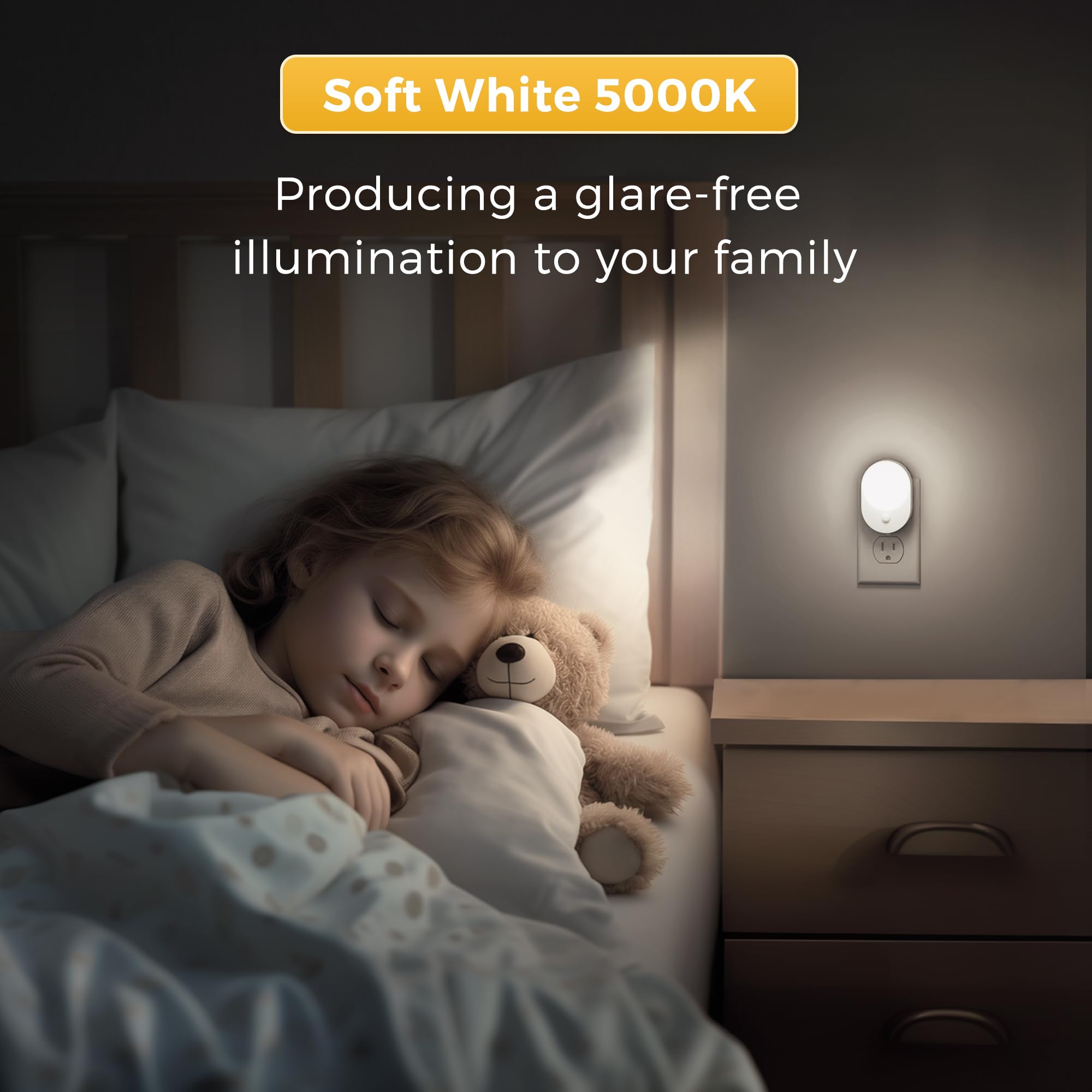 L Lohas Led Motion Sensor Night Light,[2-Pack] Night Lights Plug Into Wall,2 In 1 Built-In Motion Sensor And Dusk To Dawn Sensor