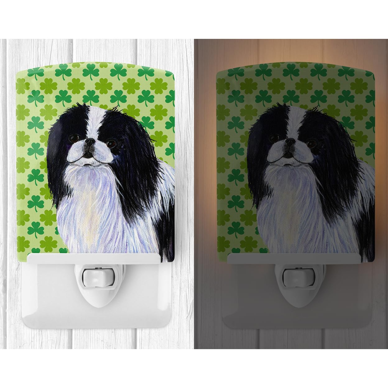 Carolines Treasures Ceramic Night Light, Japanese Chin Portrait, UL-Certified, 6x4x3in, Multicolor, Model SS4398CNL