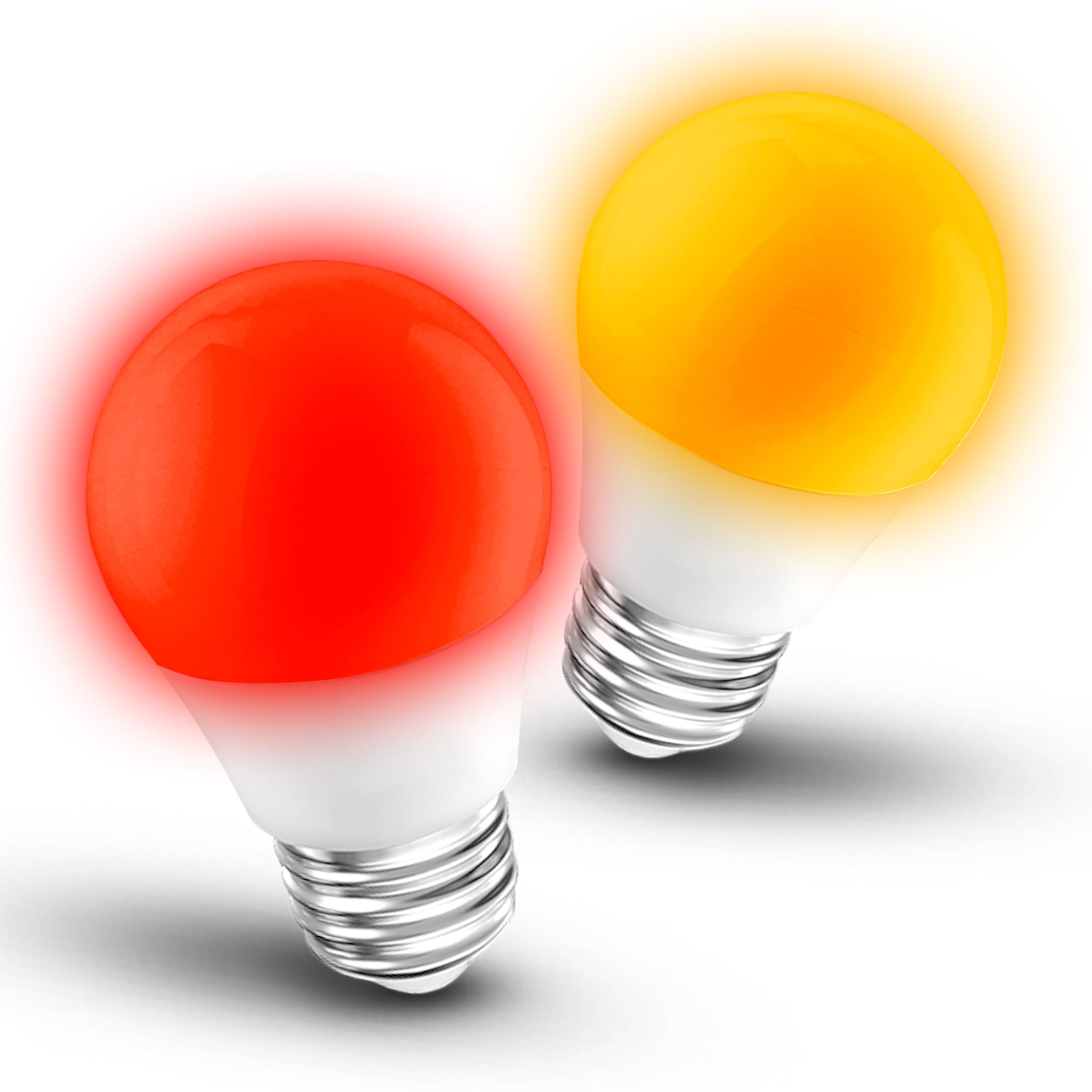 Amber and Red Light Bulbs 25-40W Equivalent, 1800k Amber Sleep Light Bulb, 625nm Red Night Light, 3W 300lm, E26 Base for Bedroom