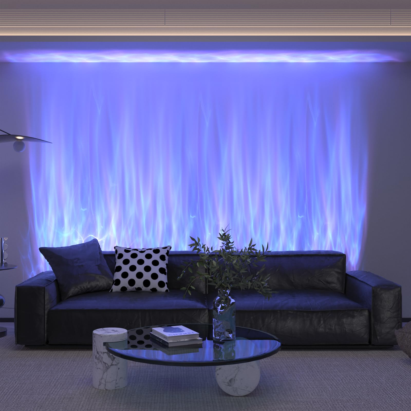 TACAHE RGBW Wall Light - Color Changing, Remote & APP Control - 39.3in, 12W, Black, Model TCH-WWL01-B-DE