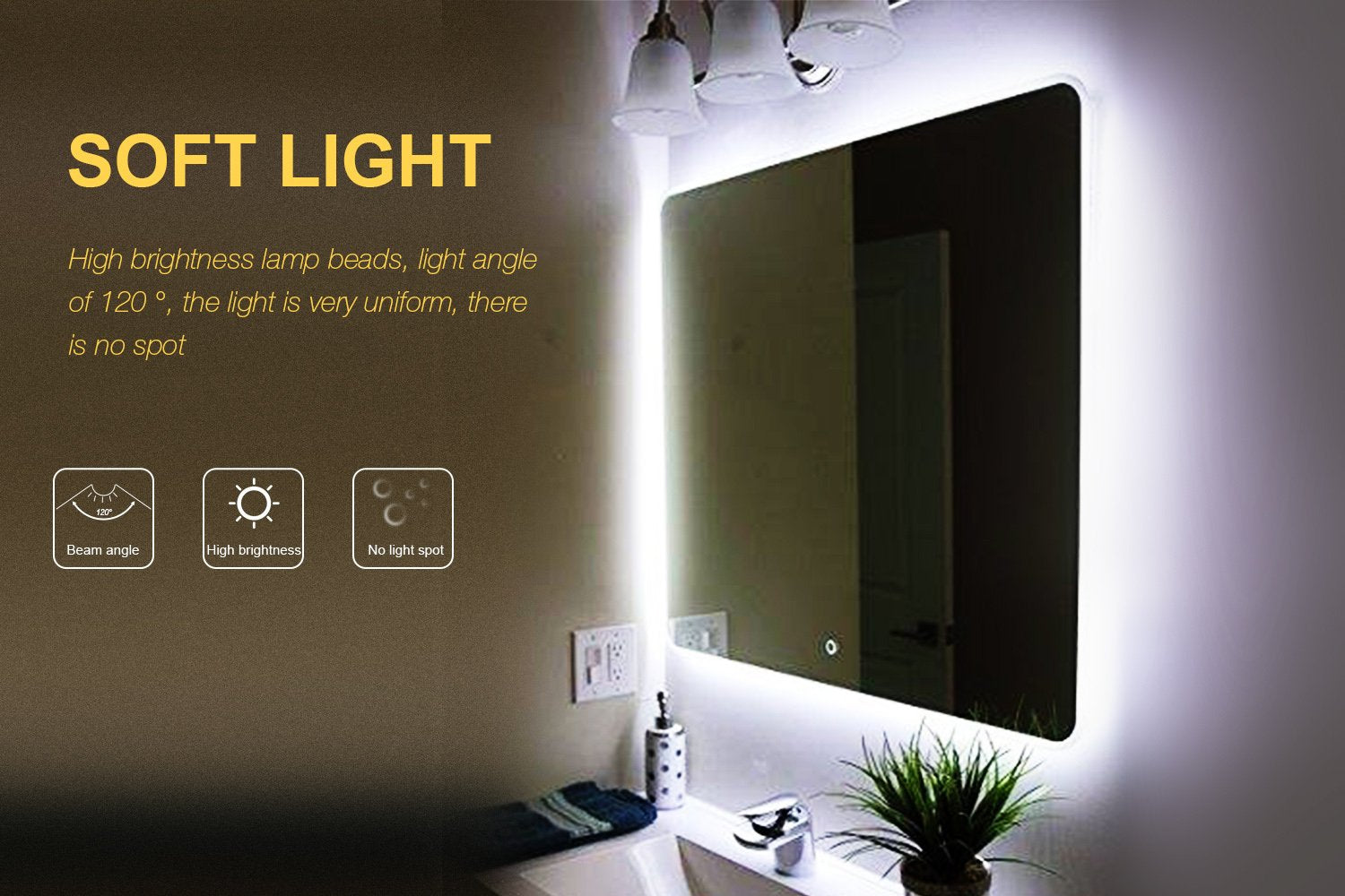 ViLSOM LED Vanity Mirror Lights Kit, 13ft/4M, 240 LEDs, White, with Dimmer and Power Supply, Ideal for Makeup Tables