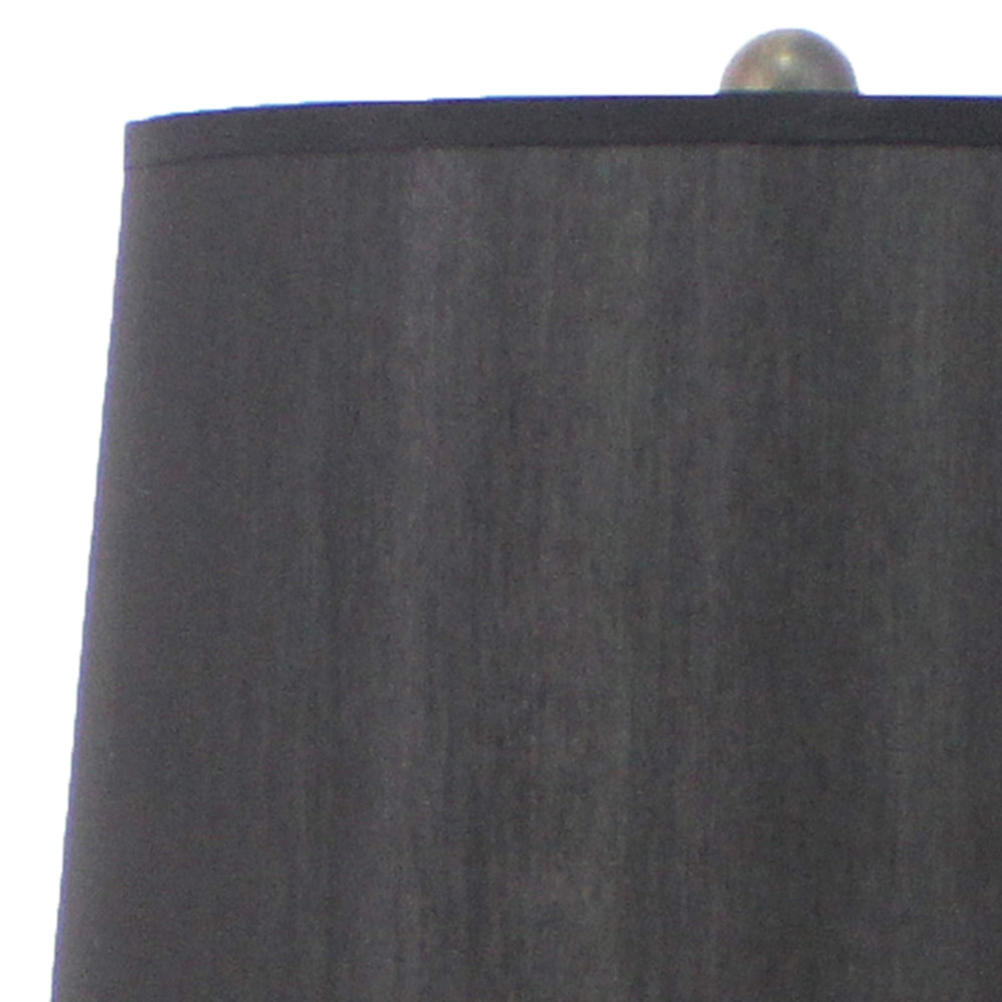 Benzara Wooden Table Lamp, Quatrefoil Design Base, Black and White, Model BM217247