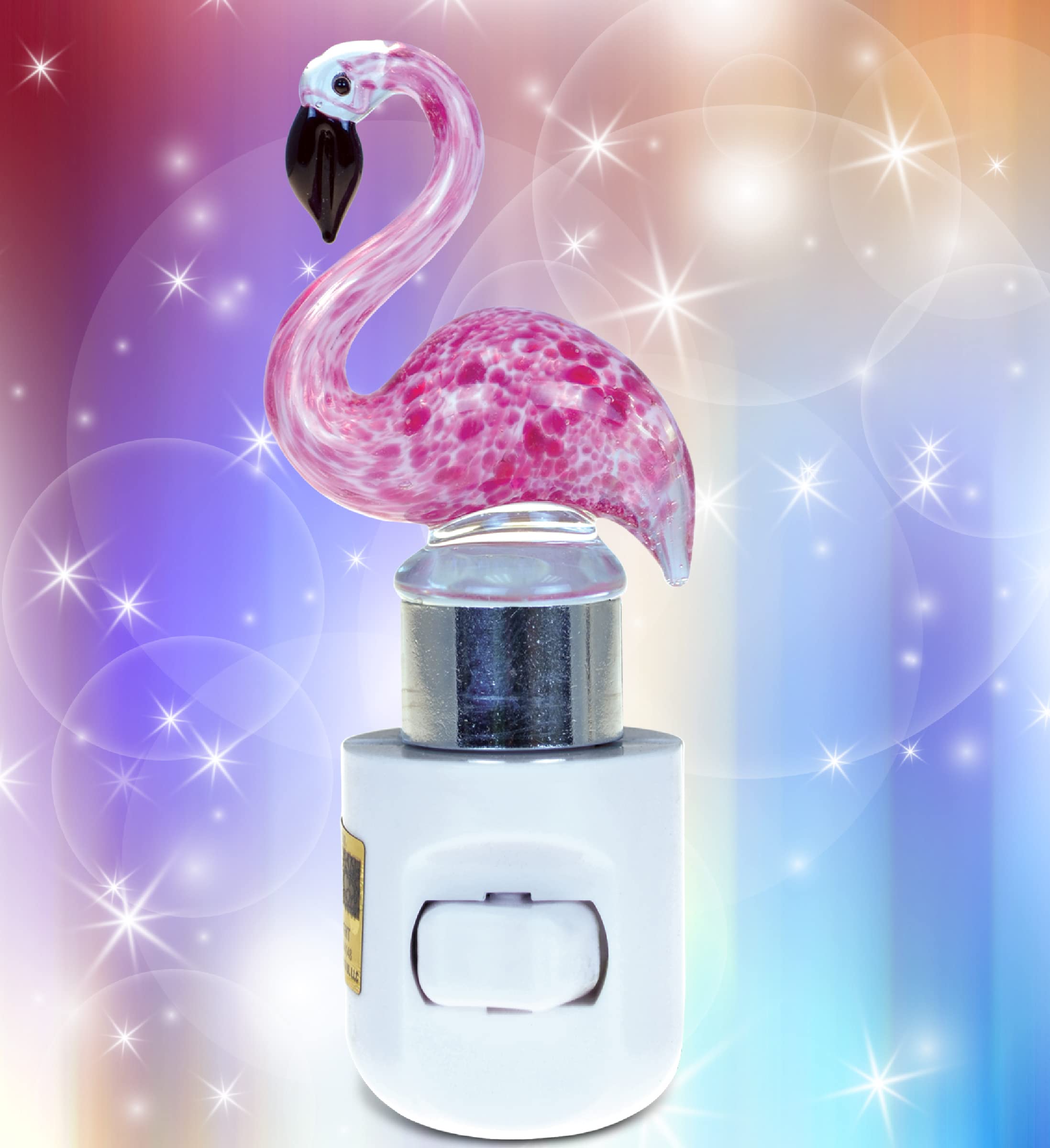 Cota Global Flamingo Night Light - Decorative Night Lights Plug Into Wall With Switch, Unique Handmade Glass Led Night Light For