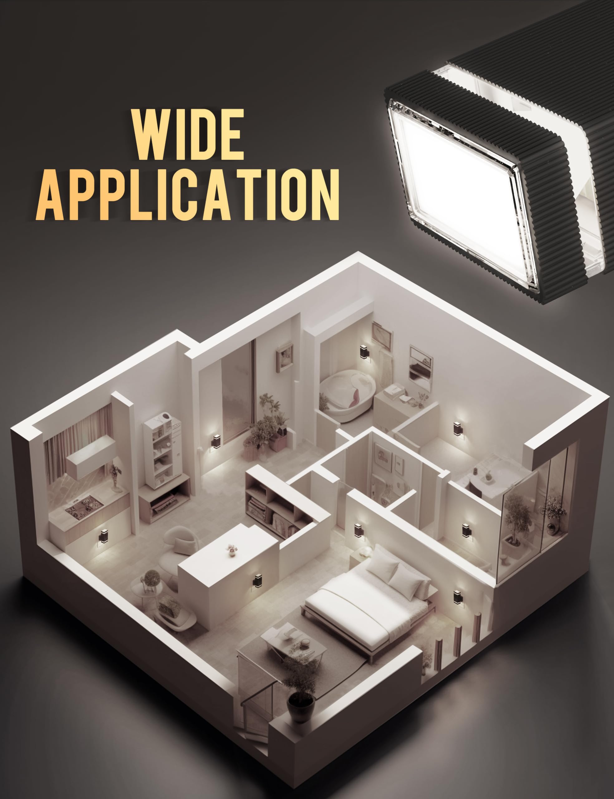 DORESshop LED Night Light Plug-in with Dusk-to-Dawn Sensor, 4 Pack, Dimmable 0-100lm, Daylight White, Plastic