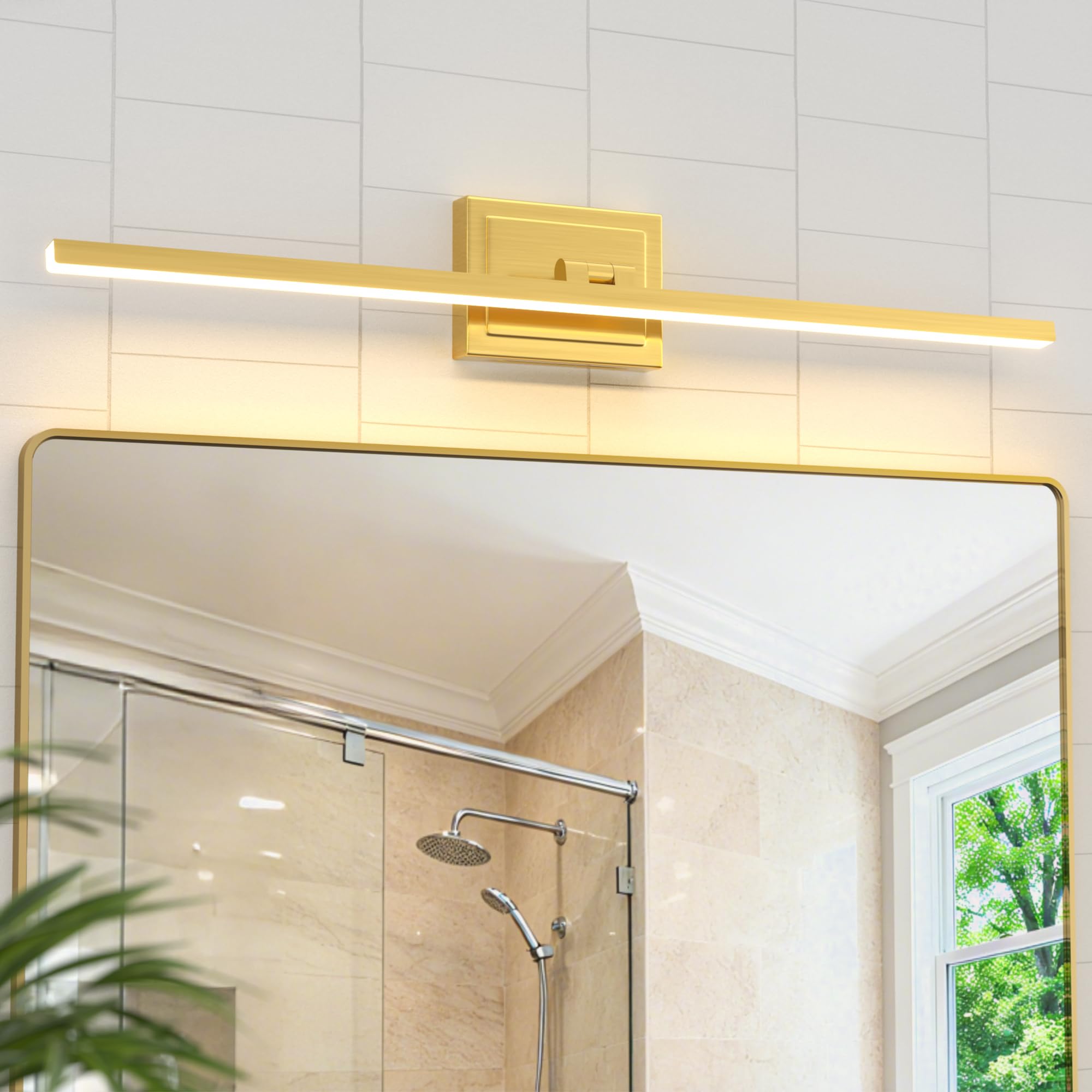 VOLISUN Bathroom Vanity Light 31.5 inch  18W Dimmable 5CCT Led Bathroom Light Fixture Over Mirror  Gold Bar Vanity Light for Bathrooms-ETL Certificated