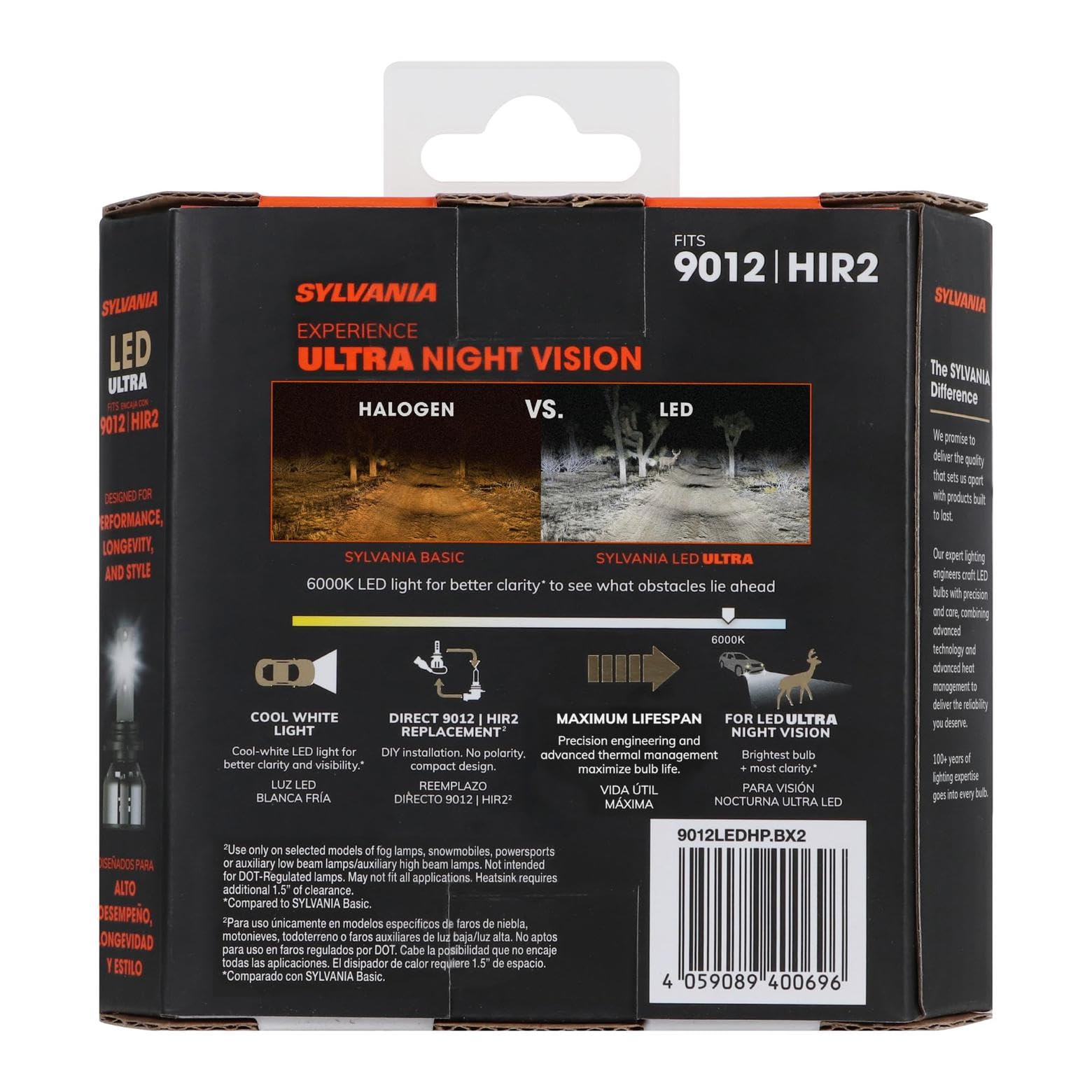 SYLVANIA 9012 LED Fog Light Bulbs - 6000k Cool White - Maximum Lifespan - No Polarity - Ideal for Cars and Trucks