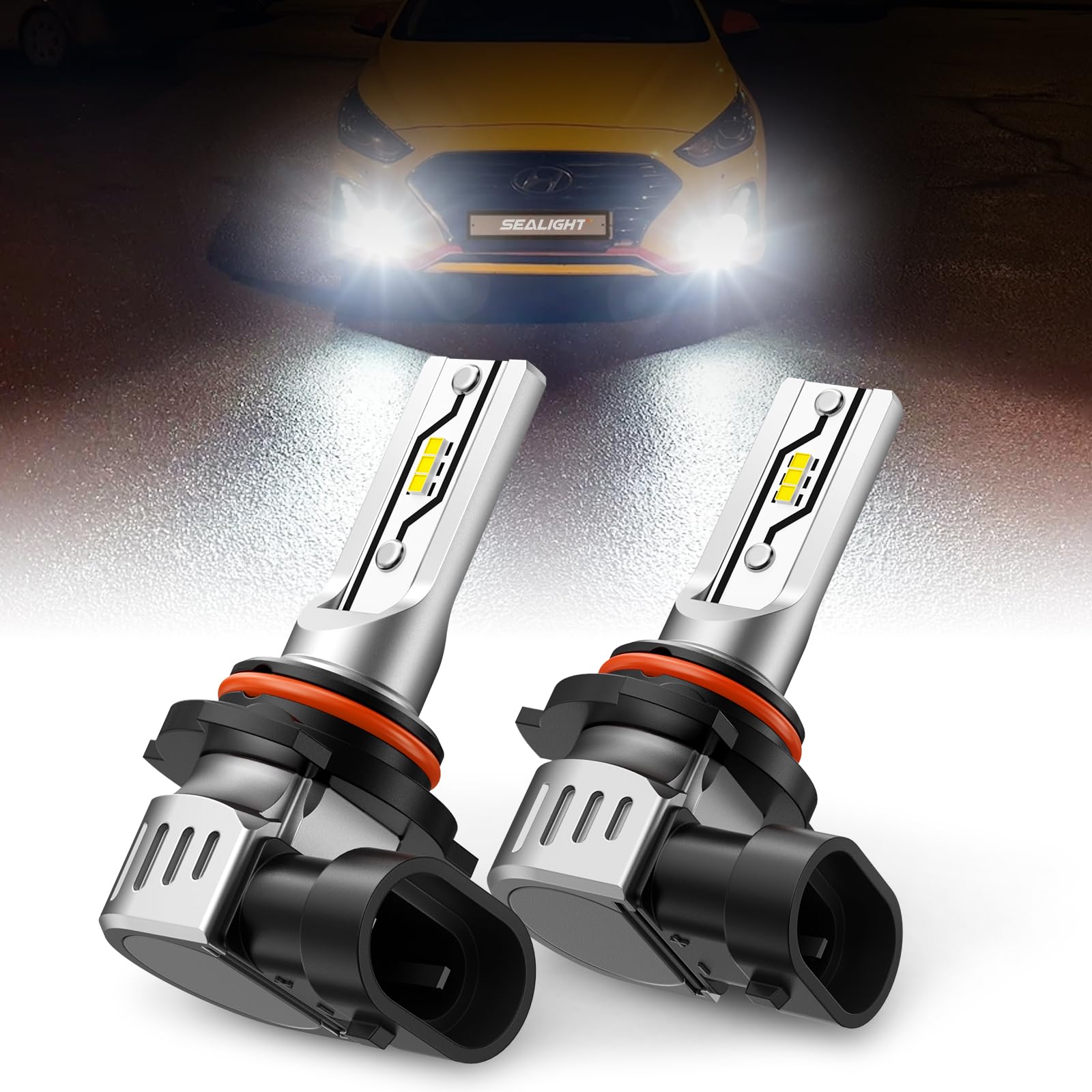Sealight H10 Led Fog Light Bulbs  12000Lm Strong Penetration 9040 9045 9140 9145 Fog Lights Led Bulbs Upgrade  1:1 Size 6500K Cool White Fog Lights For Trucks Cars  Pack Of 2