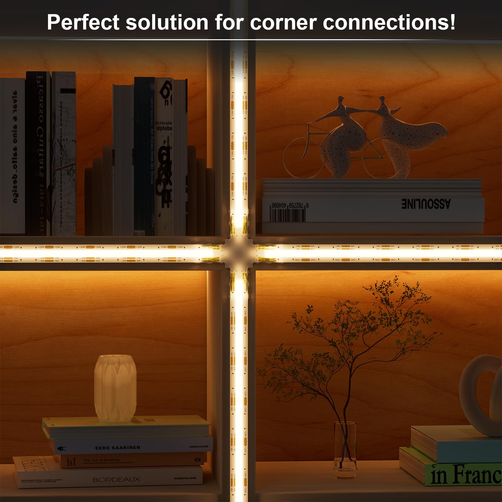 Pautix 10Mm Connectors 6Pcs Cross Connectors,Solderless Terminal Extension Connection For 3-Pin Cct Cob Led Strip Lights,Not For