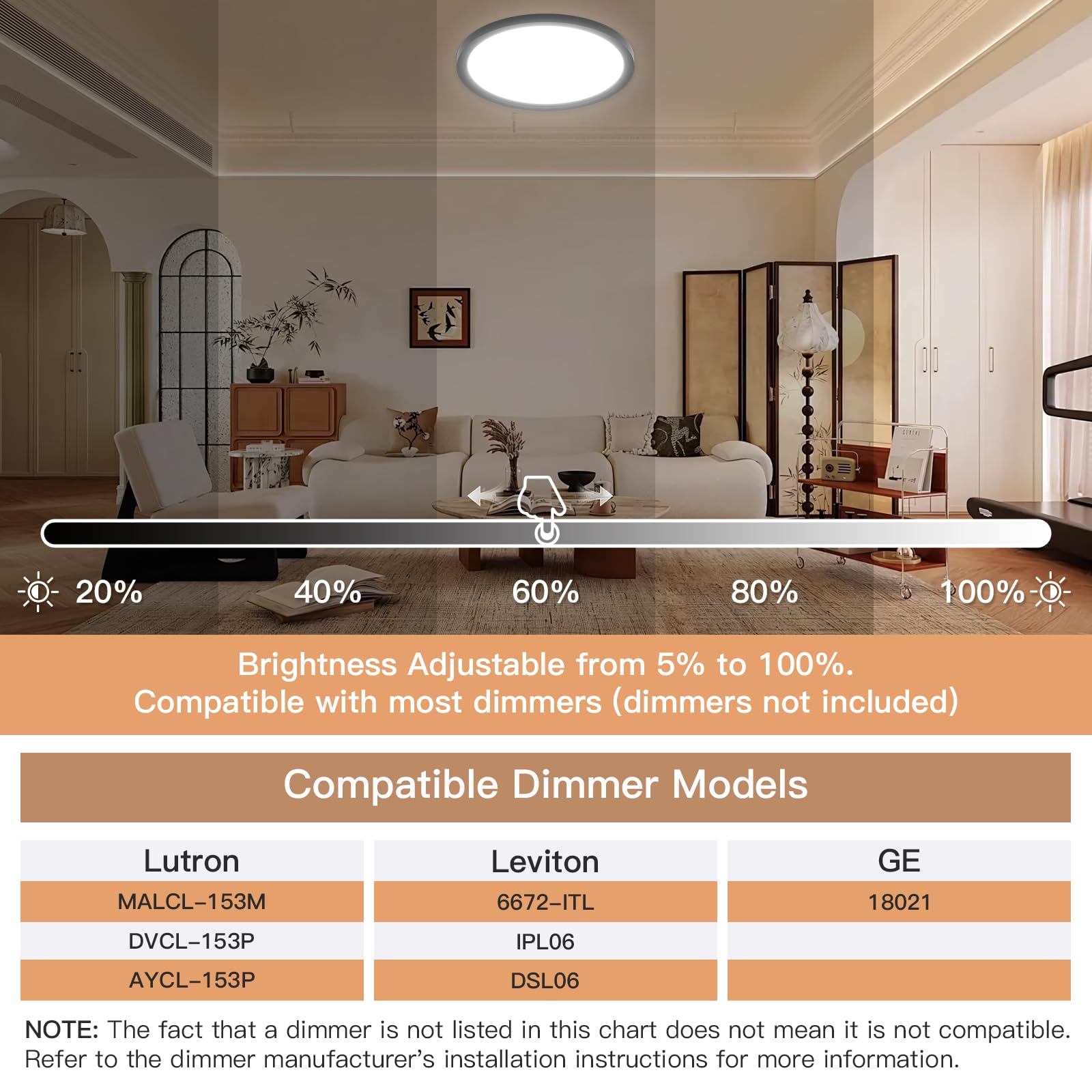 Jtt 12 Inch Led Ceiling Light, 6 Pack 22W 3000K/3500K/4000K/5000K/6500K Adjustable Flush Mount Light Fixture,0.86 Inch Thin Whit