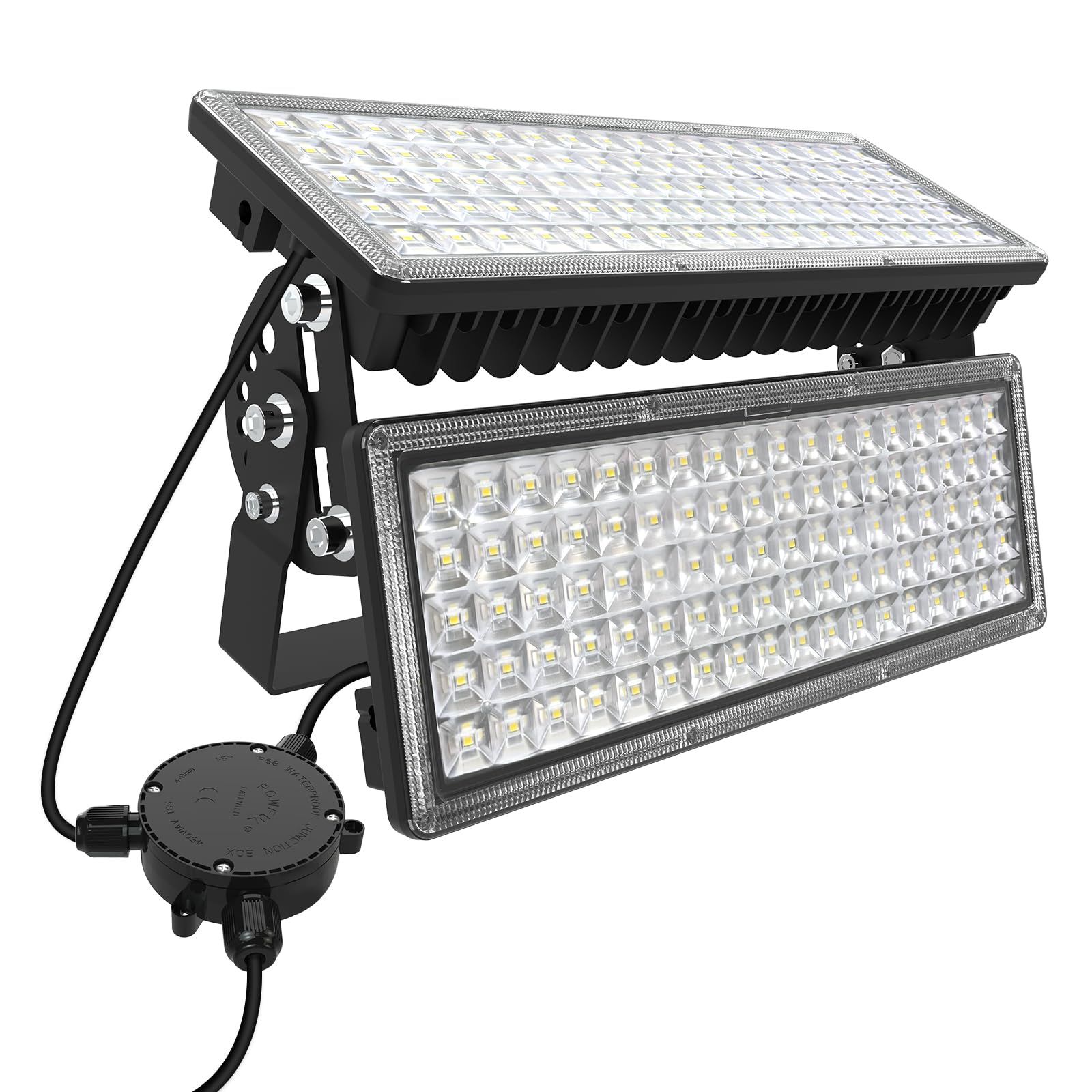 Kekeou 200W LED Flood Light Outdoor 28000LM IP67 Waterproof Black Aluminum Model GD-MZB-200W-W