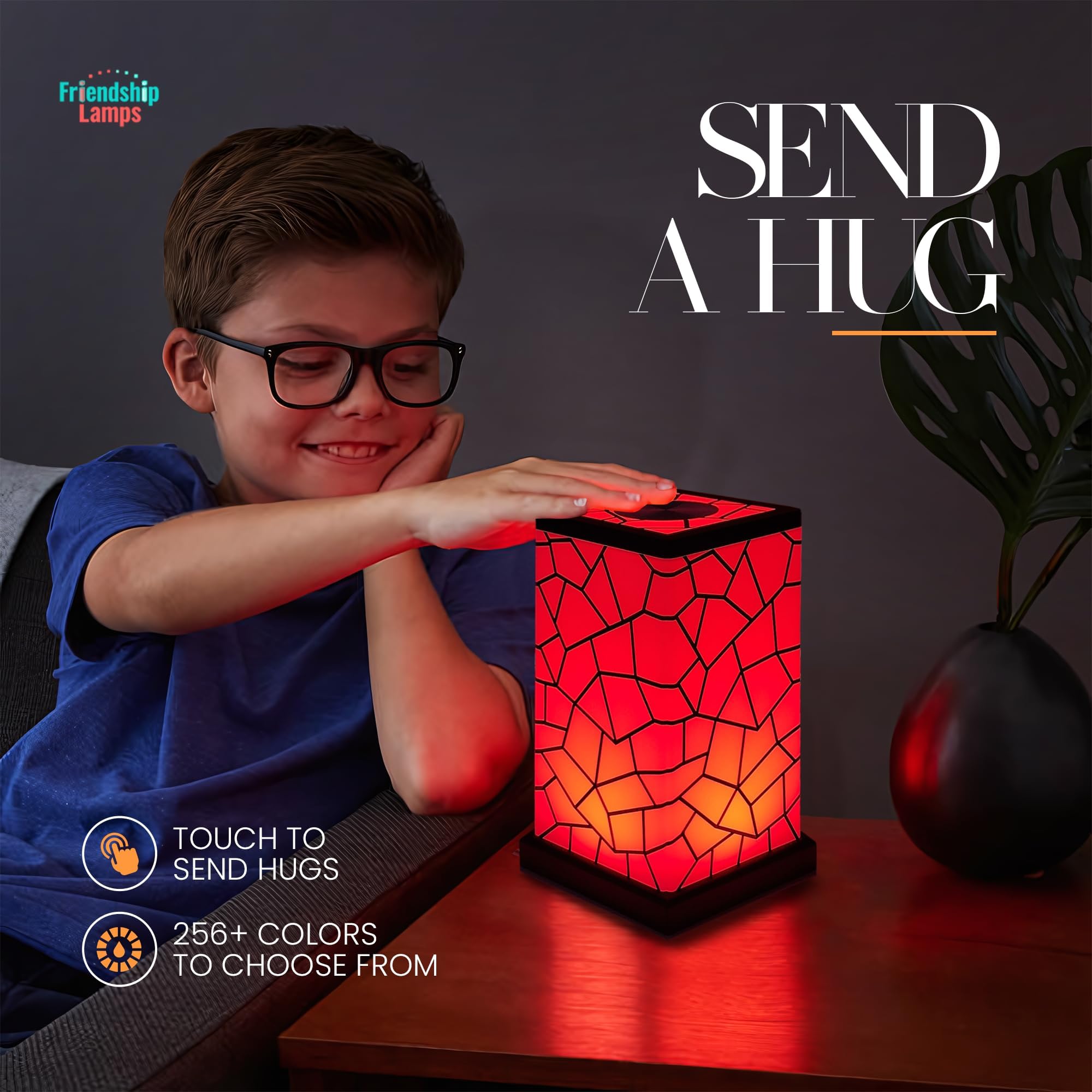 Friendship Lamp? Wi-Fi Touch Lamp - Set of 4 LED Lights for Long-Distance Connection - Acrylic - 200+ Colors
