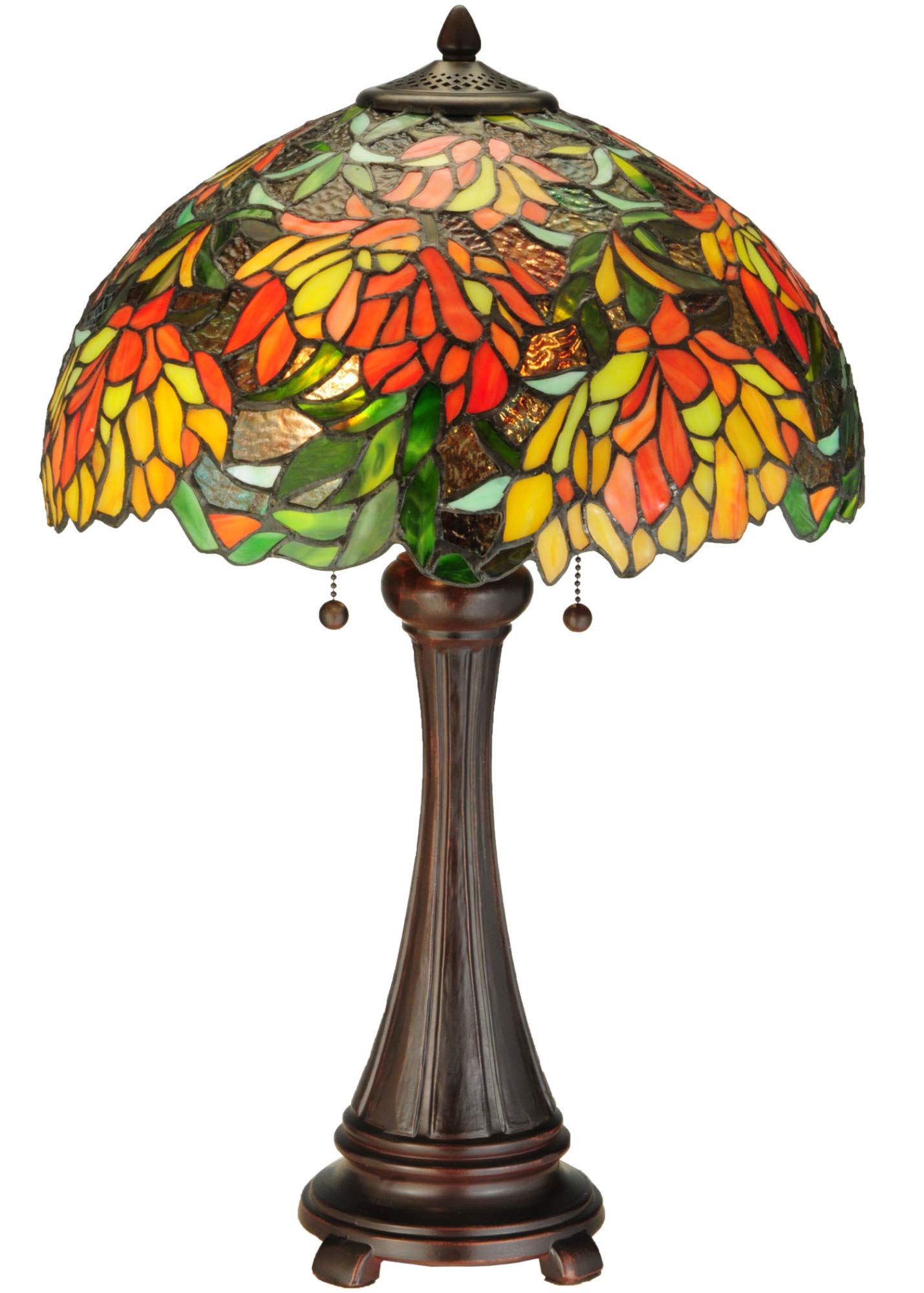 Meyda Tiffany Lamella Table Lamp, 25in H, Mahogany Bronze, Glass, Model 138122