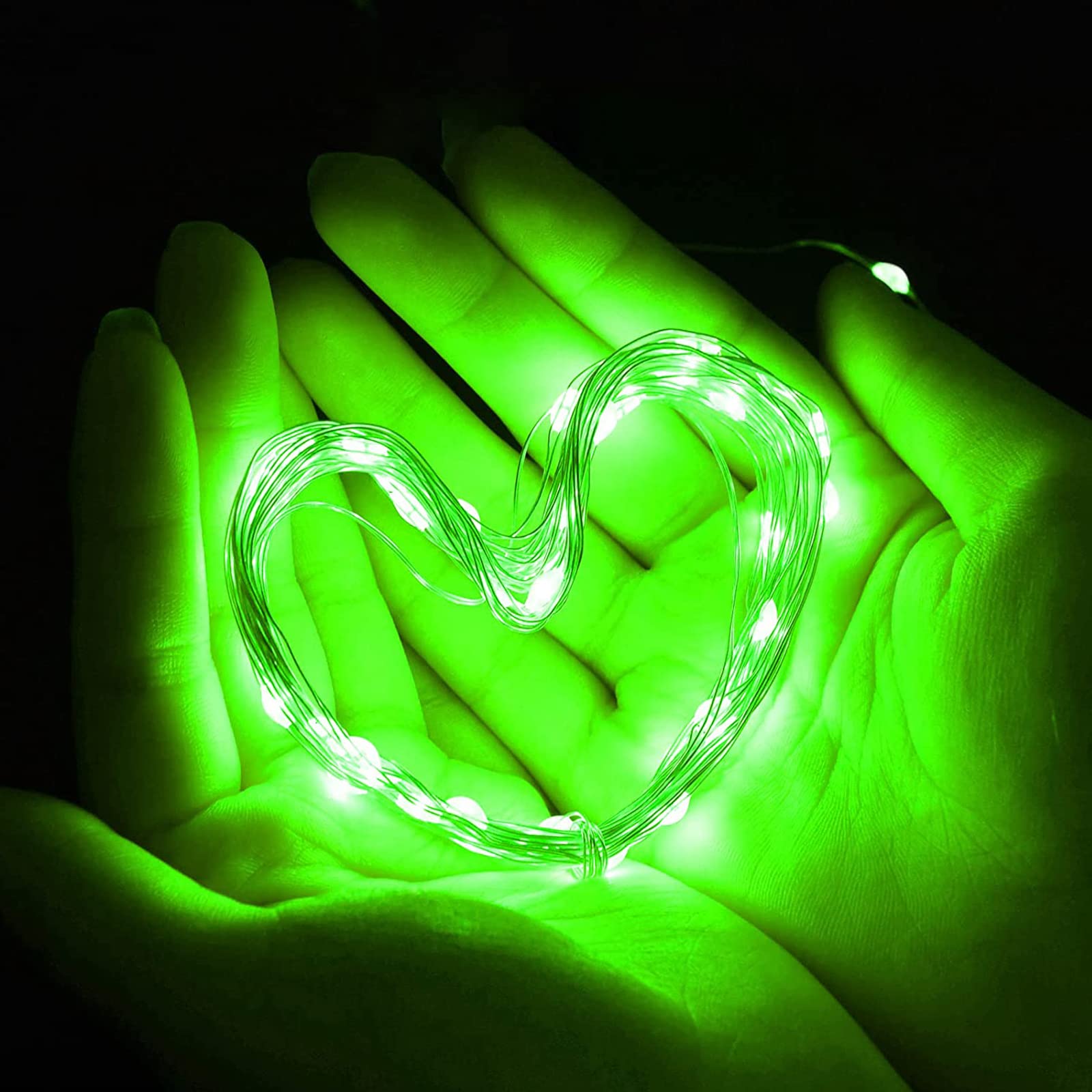 12 Pack Fairy Lights Battery Operated String Lights 7 Feet 20 Led Waterproof Christmas Lights Silver Wire Firefly Starry Moon Lights For Bedroom Diy Party Wedding Patio Christmas (Green)