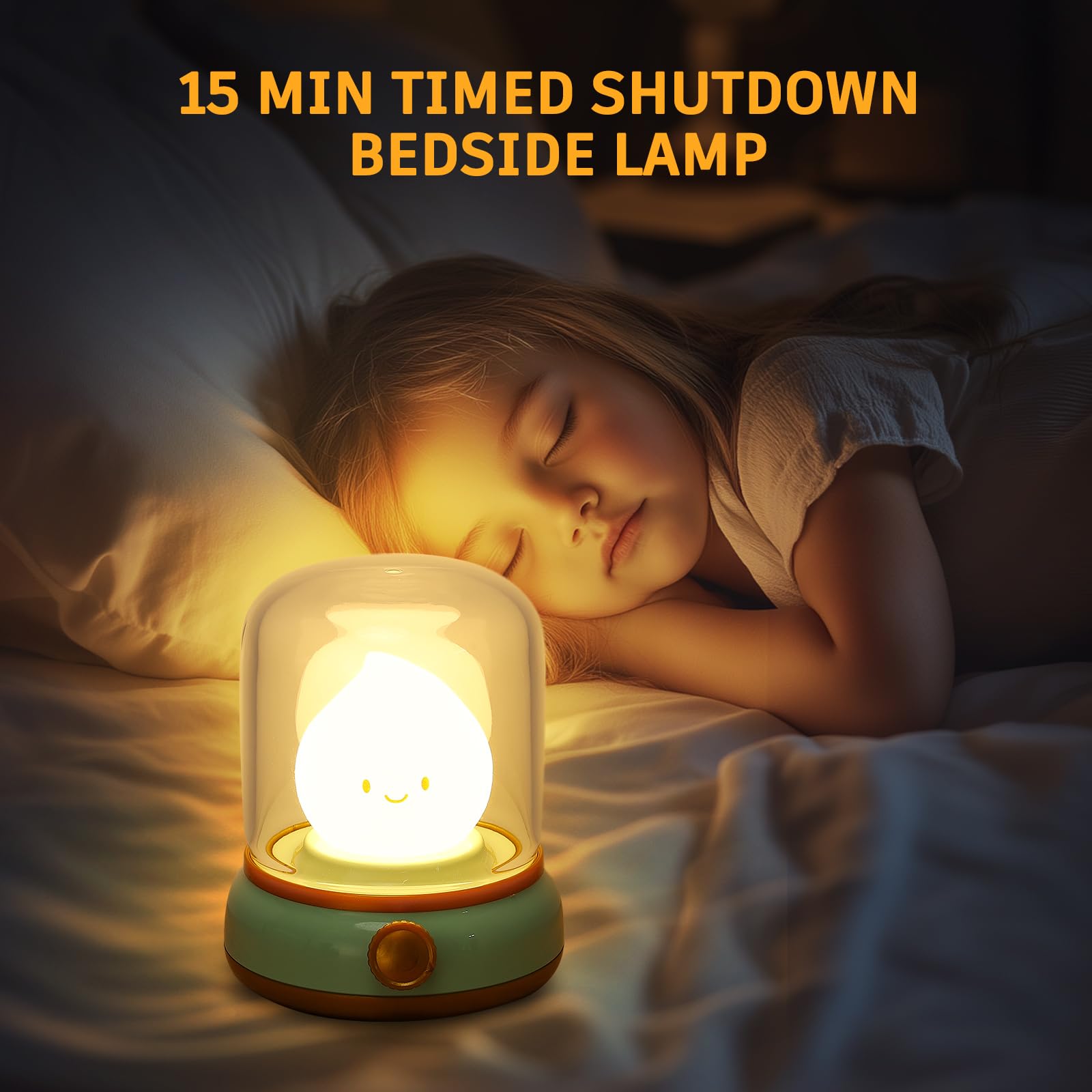Deogos 2Pack Ghost Campfire Night Light, Dimmable Cordless Table Lamp, Rechargeable, Green