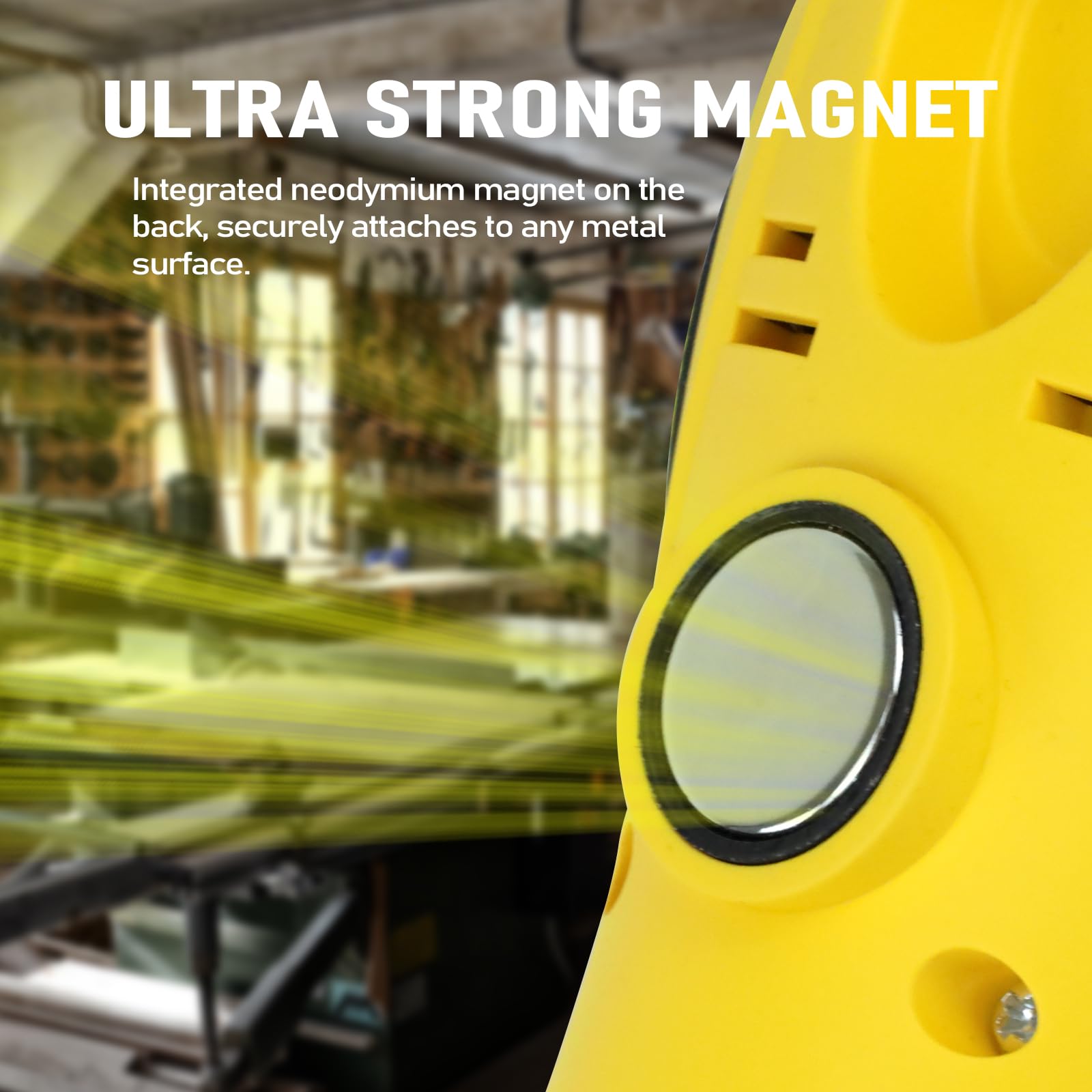 Ep 15 Ft Led Work Light, 1200 Lumen Cob Led Trouble Light - 16 Gauge Sjtw Indoor Outdoor Extension Cord, Handheld, Magnetic Base, Rotatable Hanging Hook - Yellow