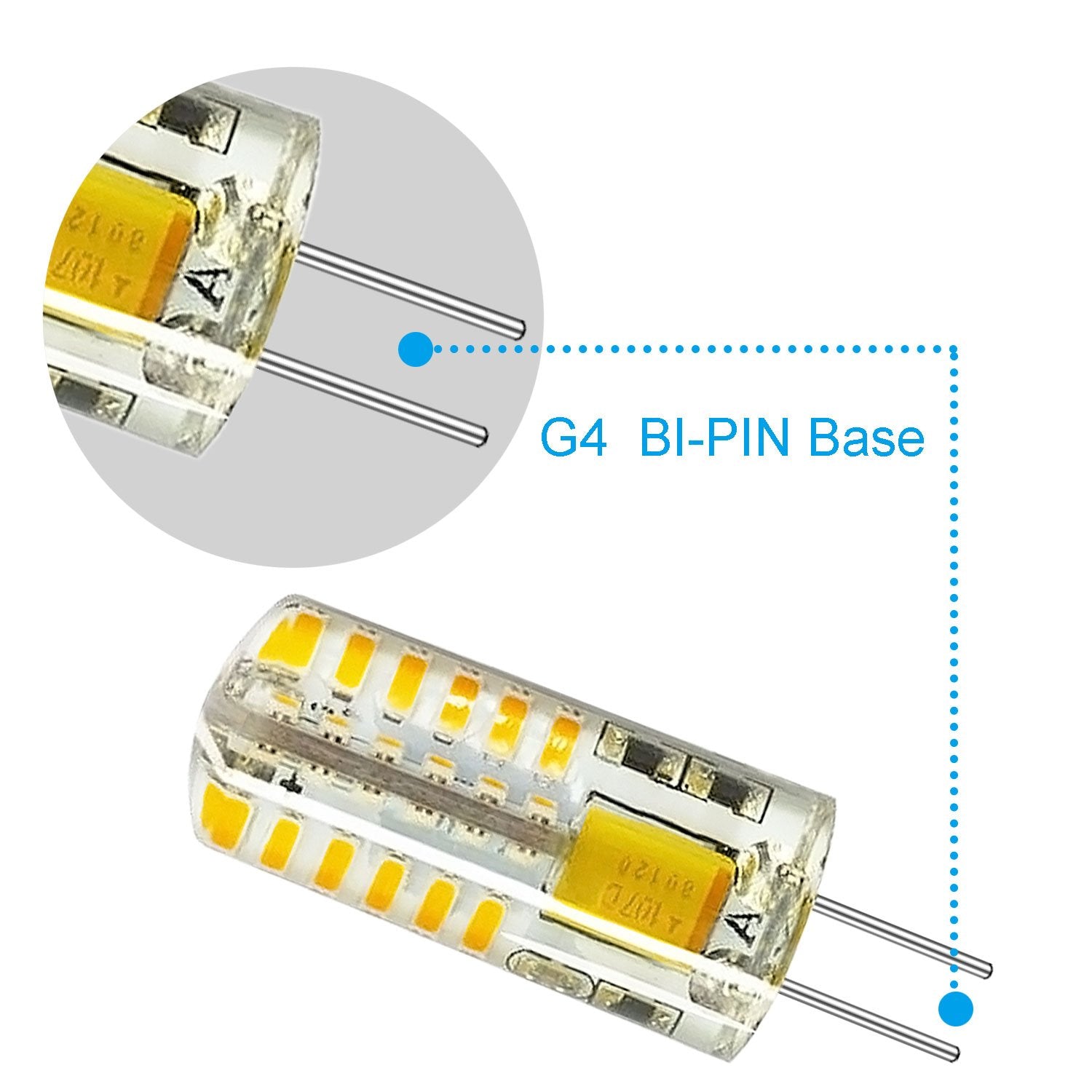 RA RAYHOO G4 LED Bulbs - 10pcs 3W AC/DC 12V Replacement for T3 Halogen, White 6000K