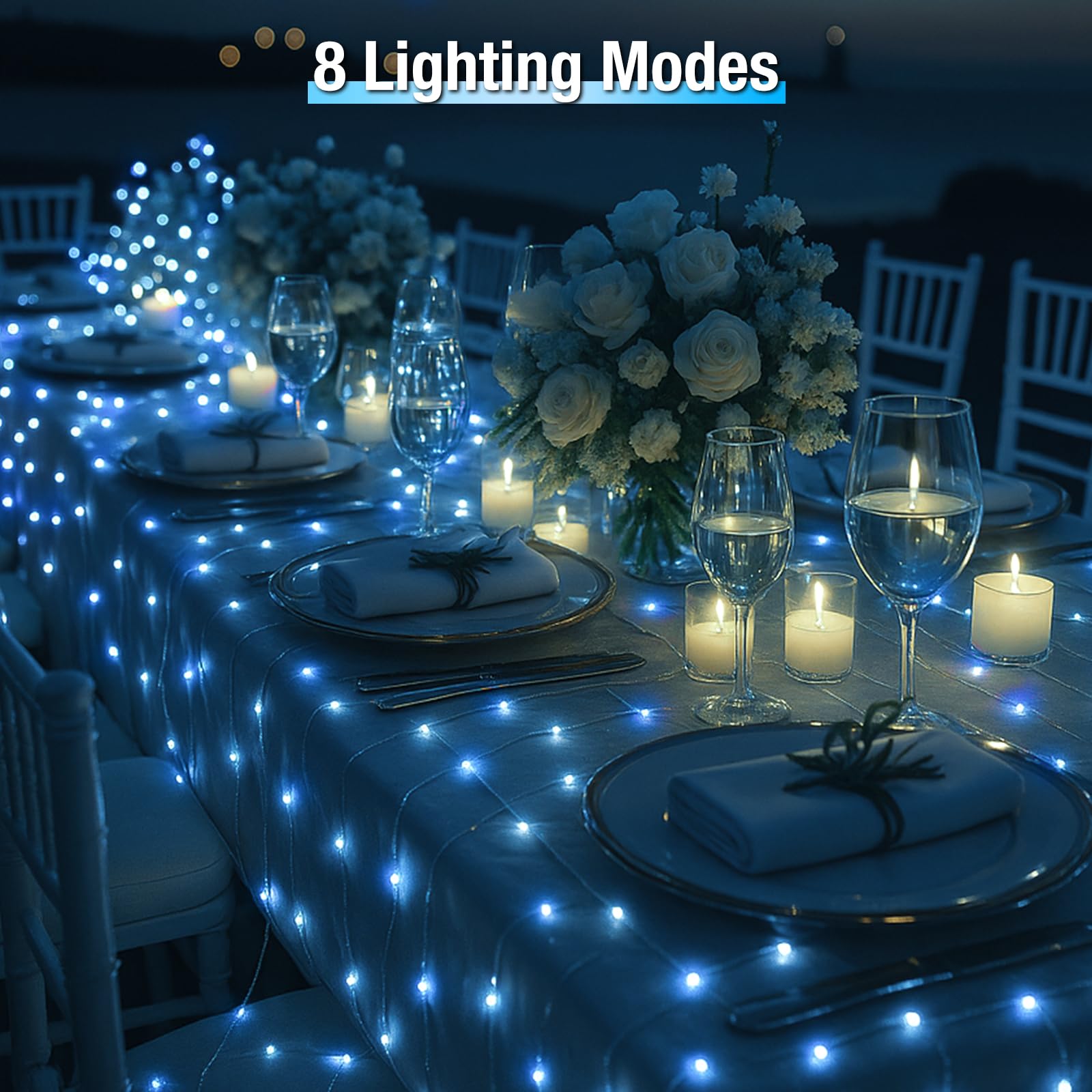 2 Pack Solar String Lights Outdoor - 160Led 66Ft Solar Fairy Lights Waterproof 8 Modes, Copper Wire Solar Powered Twinkle Lights