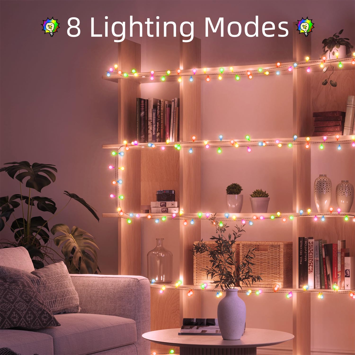 Wuxyiyang 120 Led String Lights 40Ft, 8 Lighting Modes Plug In Fairy String Lights For Bedroom Classroom Patio Garden Wedding Party Christmas Tree Outdoor Indoor Decorations Multicolor
