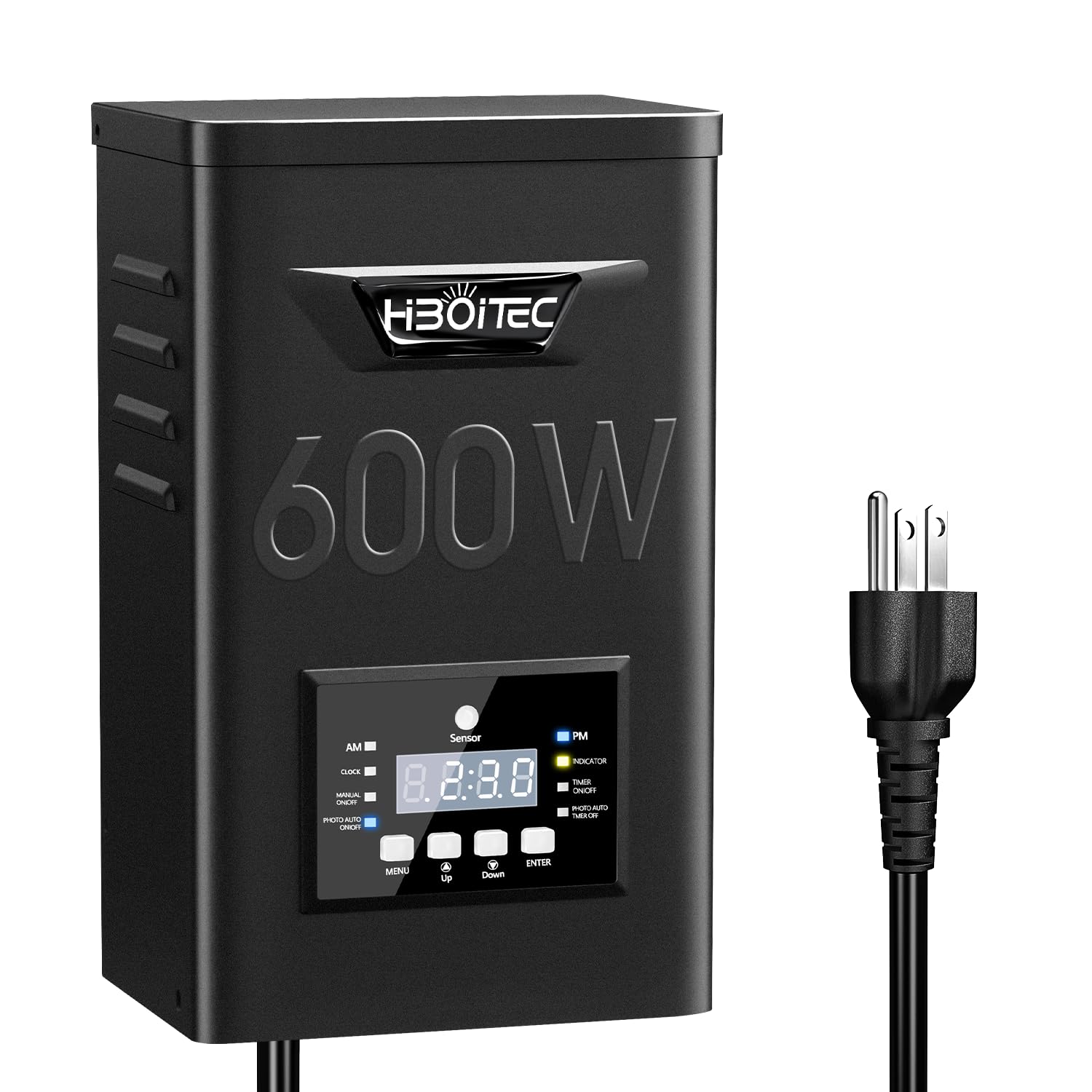Hiboitec 600W Low Voltage Landscape Transformer  Outdoor Lighting Transformer With Photocell Sensor And Timer  120V Ac To 12V/15V Ac Weatherproof Transformers For Landscape Lighting Path Lights