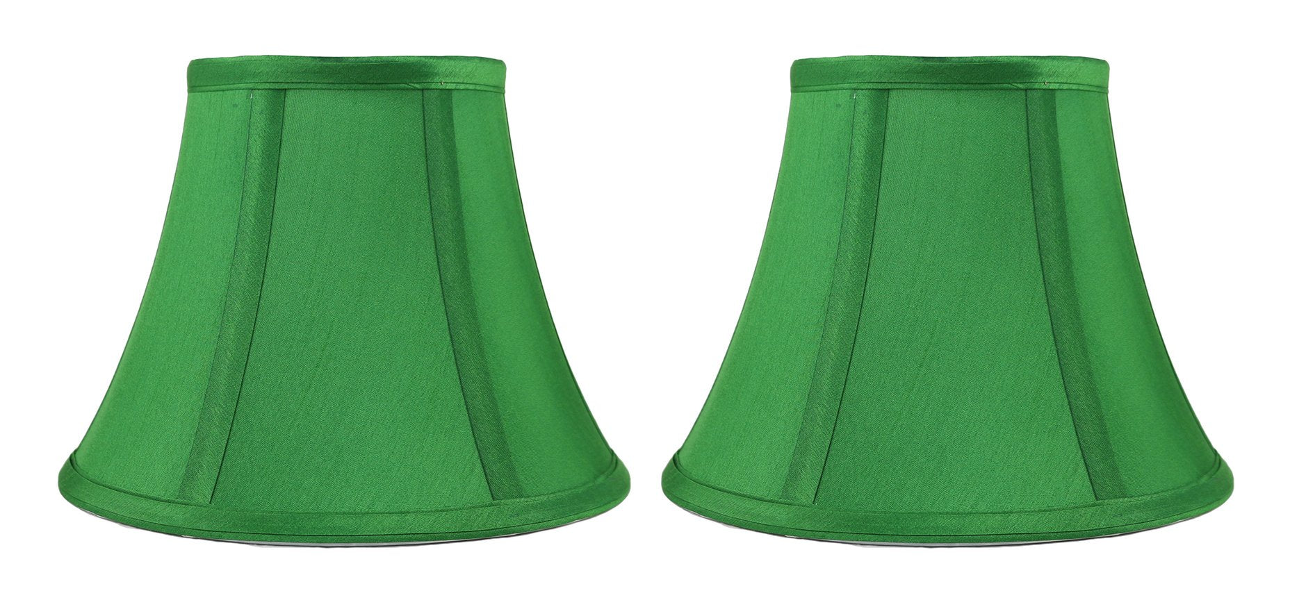 Urbanest Softback Bell Lampshade Set Of 2, Faux Silk, 5X9X7, Kelly Green, Spider-Fitter