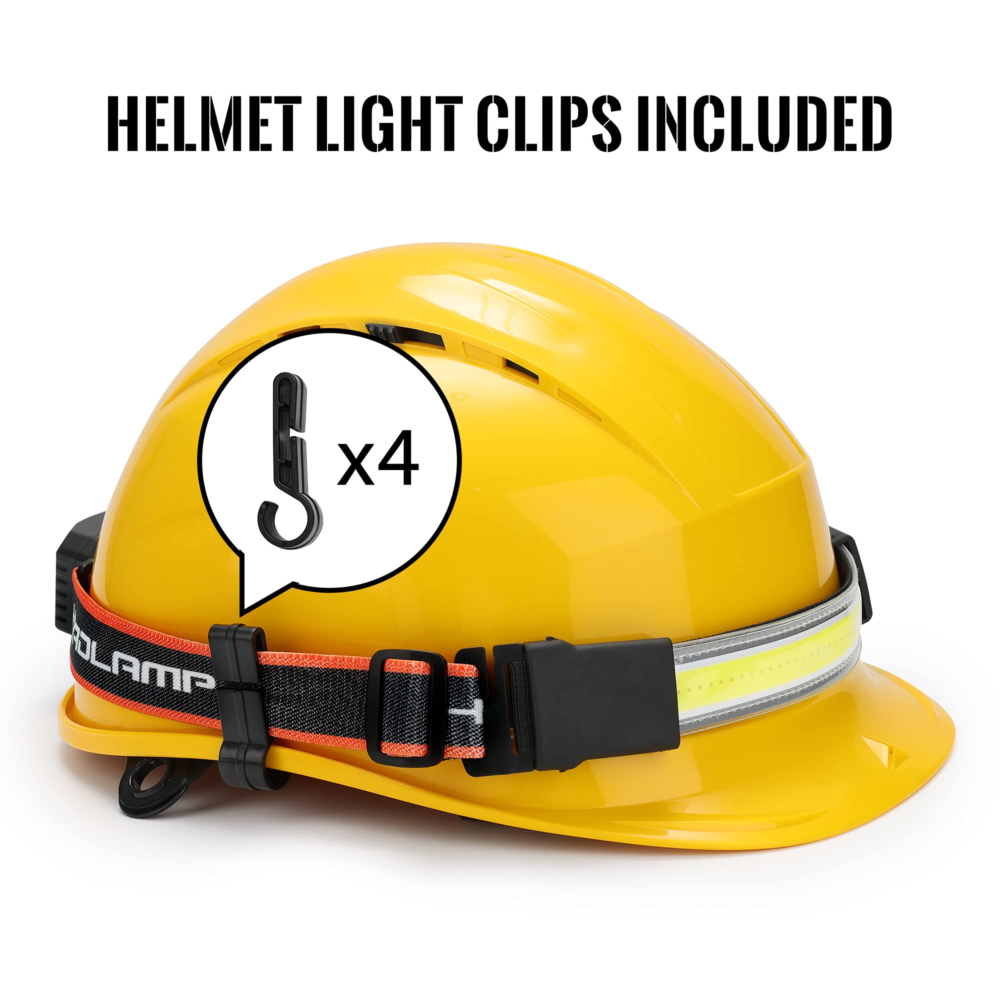 Adelante LED Headlamp Flashlight, 1000LM, 230° Wide-Beam, USB Rechargeable, 4 Pack, Orange, Model 6680, Waterproof for Running, Cycling