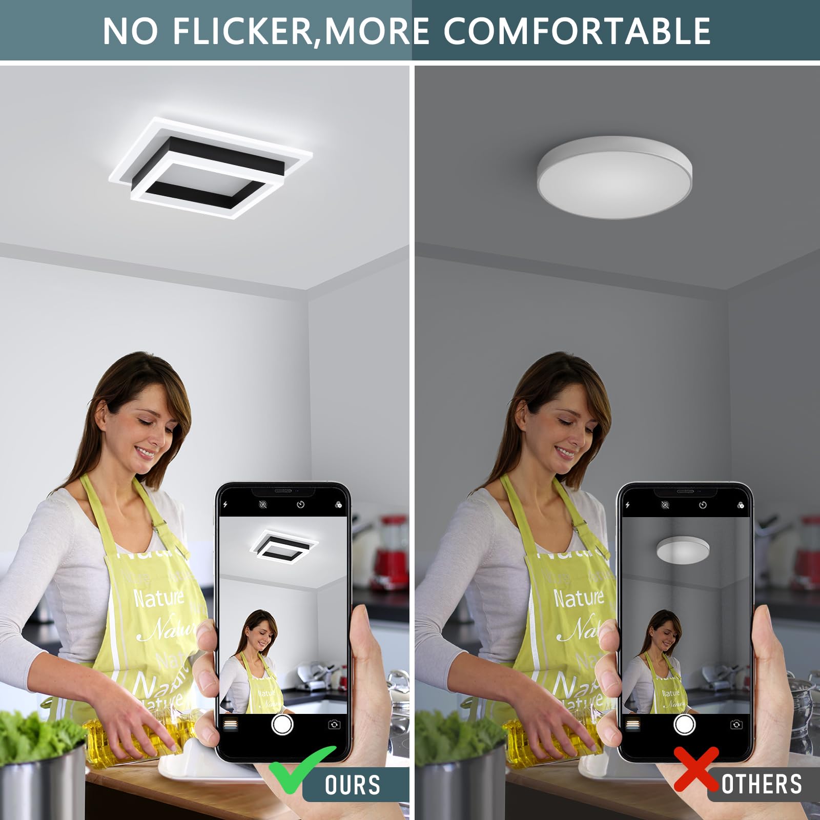 Eidisuny 32W Modern Led Ceiling Light  Small Flush Mount Light Fixture  6500K Cold White Ceiling Lamp  Square Hallway Lighting Fixtures For Living Room Bedroom Bathroom Kitchen (White  Cold White)