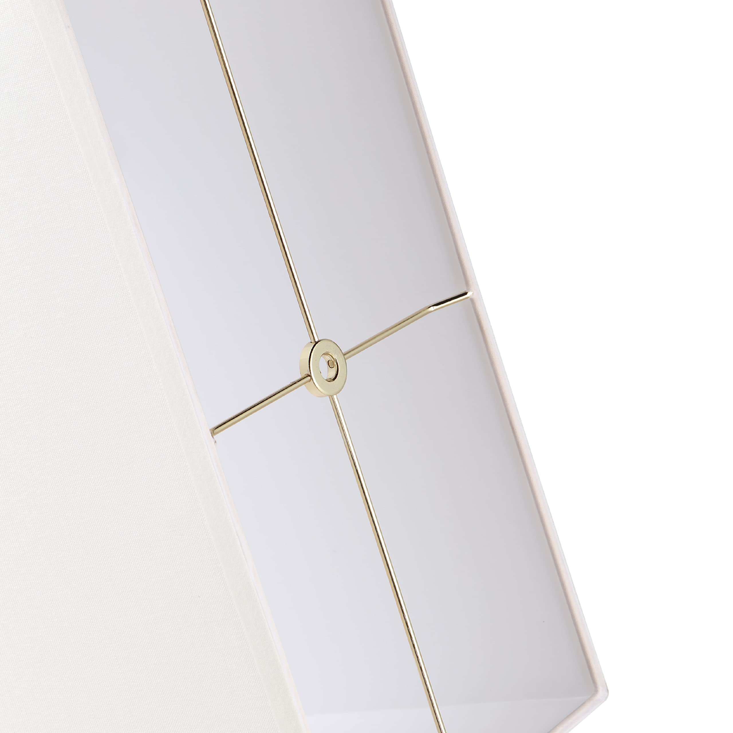 Aspen Creative 36010, Hardback Rectangular Contemporary Spider Lamp Shade/White Linen Fabric, (8+16)&quot; Top X (8+16)&quot; Bottom X 10&quot; Height