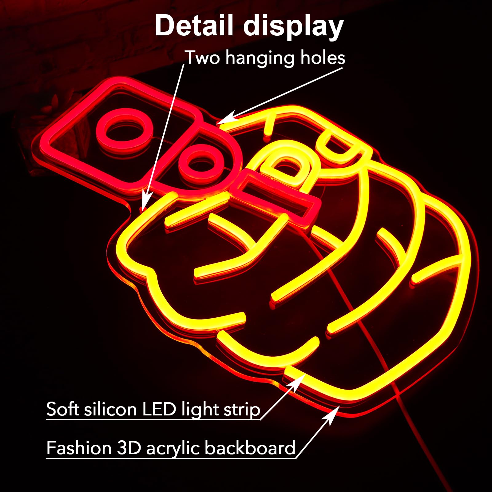 Neon Light Led Yellow Red   Neon Sign Cool Hanging Neon Signs For Man Cave Bedroom Dorm Office Bar Party Decor Gifts For Boys&Man